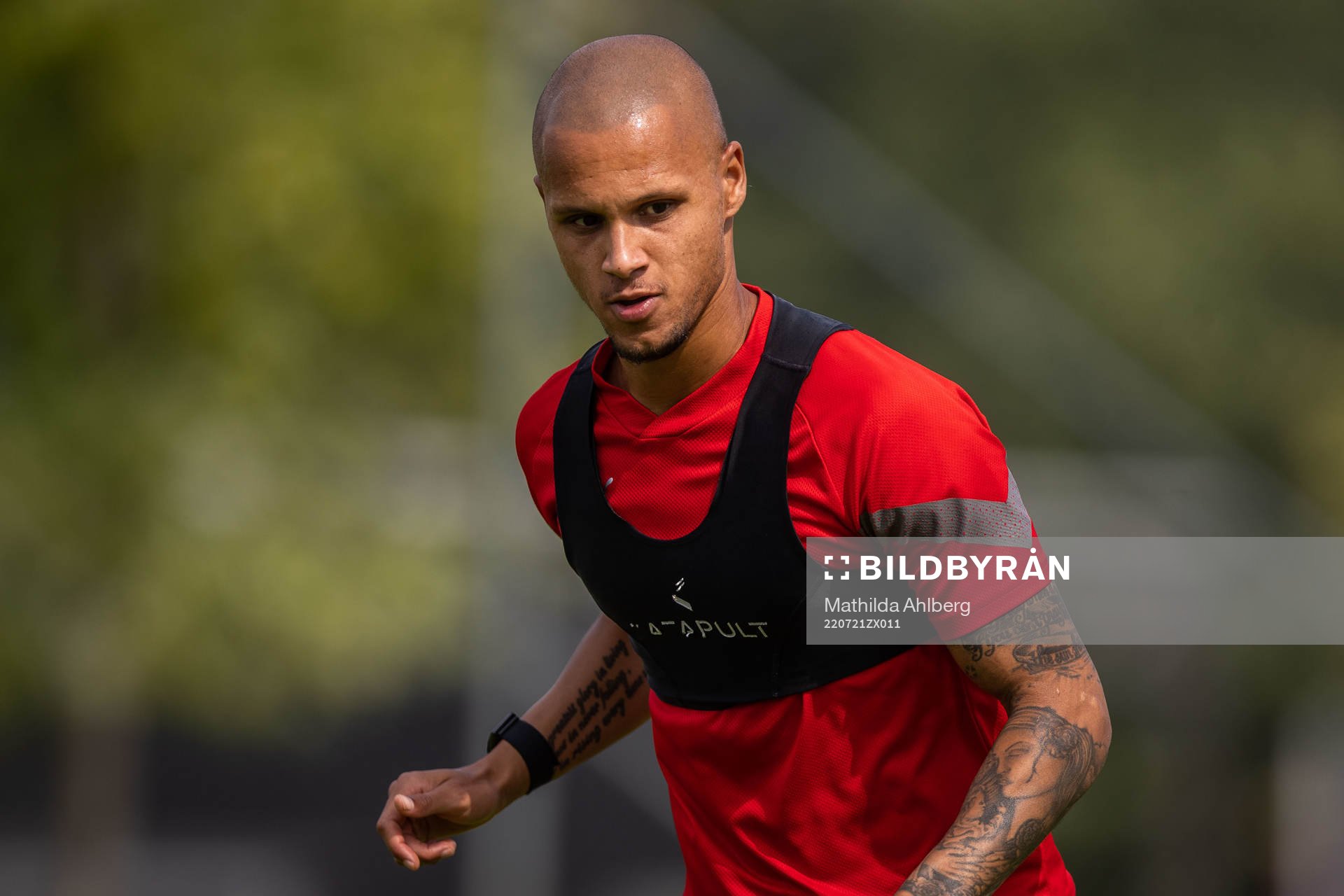Anthony van den Hurk under en träning med Helsingborg den 21 juli 2022 i Helsingborg. 