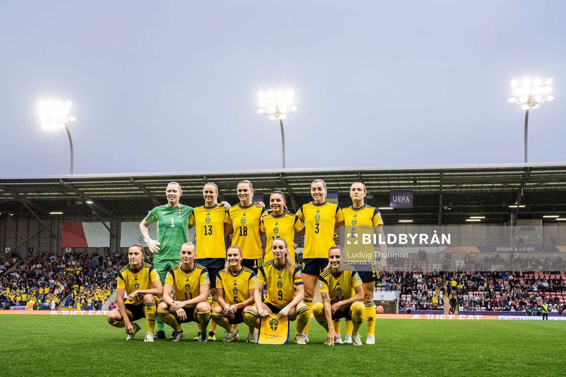 Players of Sweden line up for a team photo
