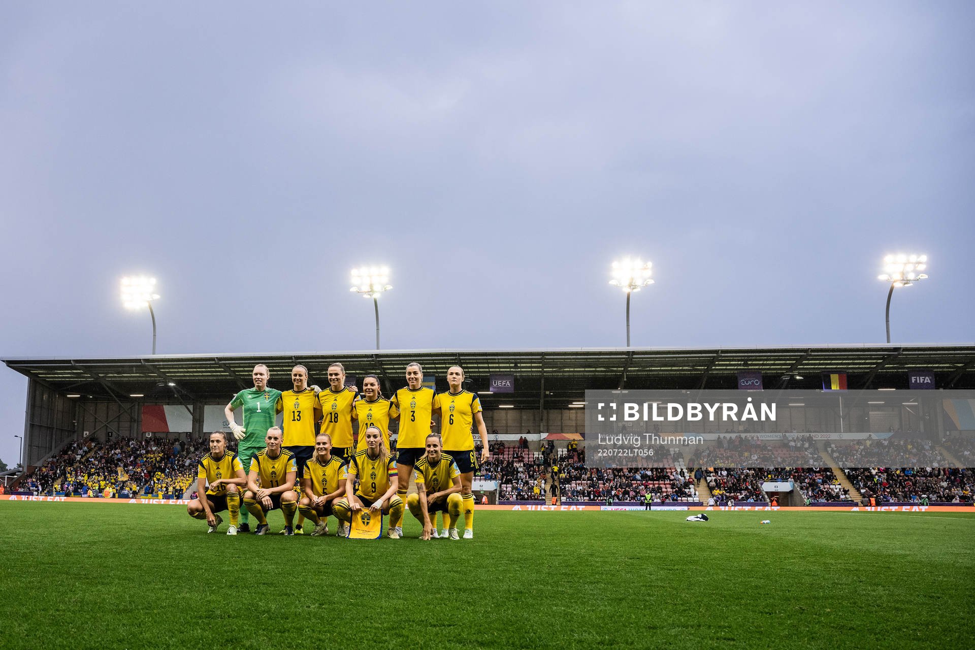 Players of Sweden line up for a team photo