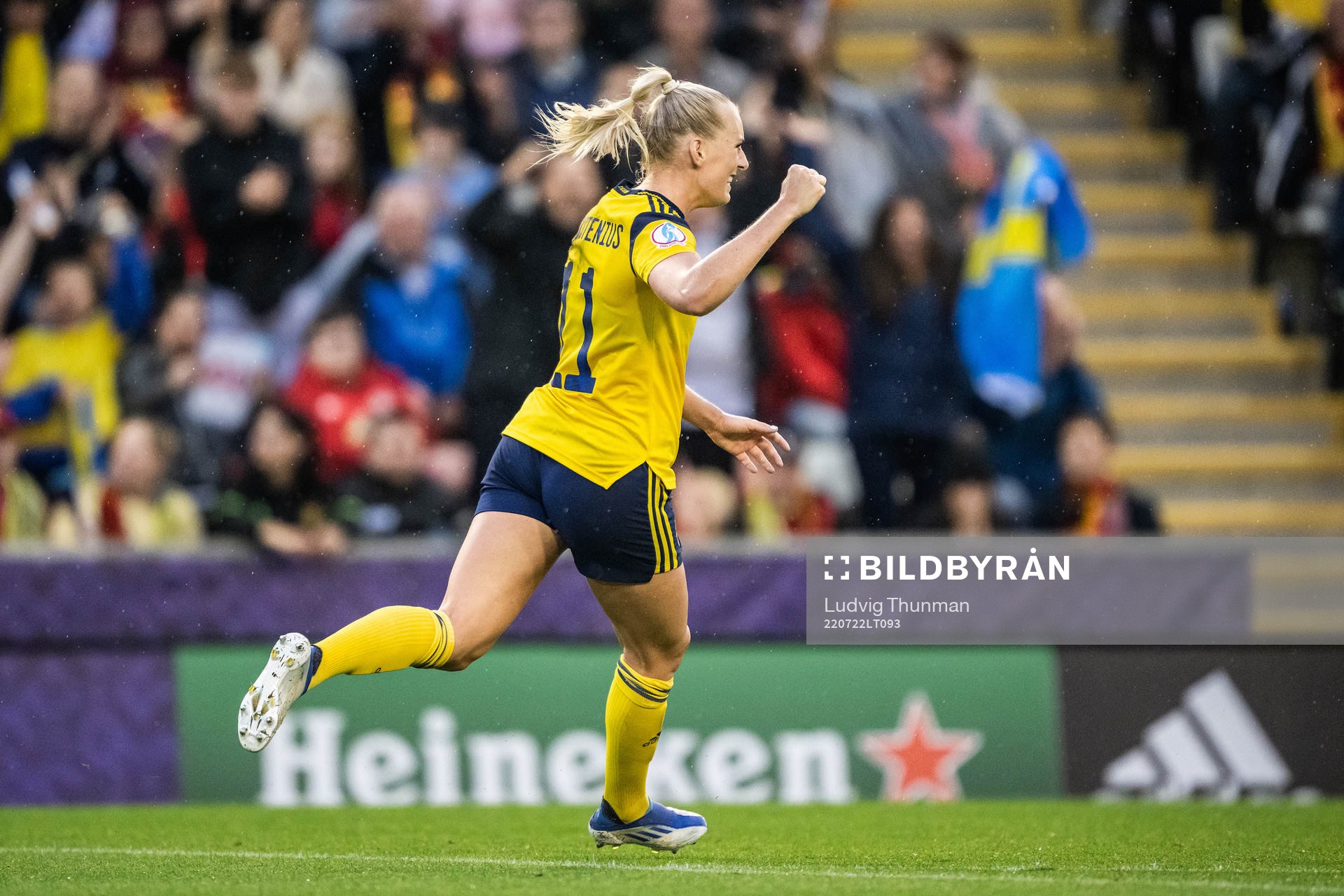 Stina Blackstenius of Sweden celebrates a disallowed goal