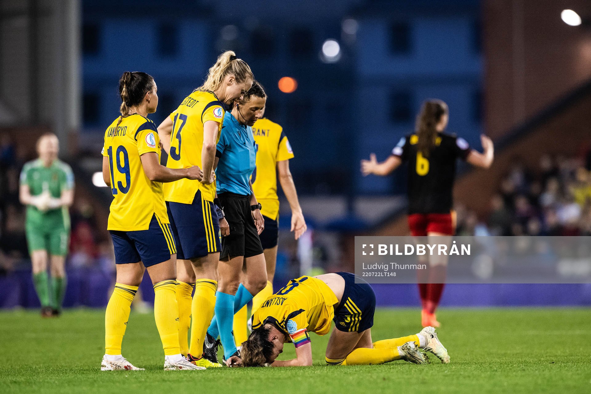 Kosovare Asllani of Sweden in pain