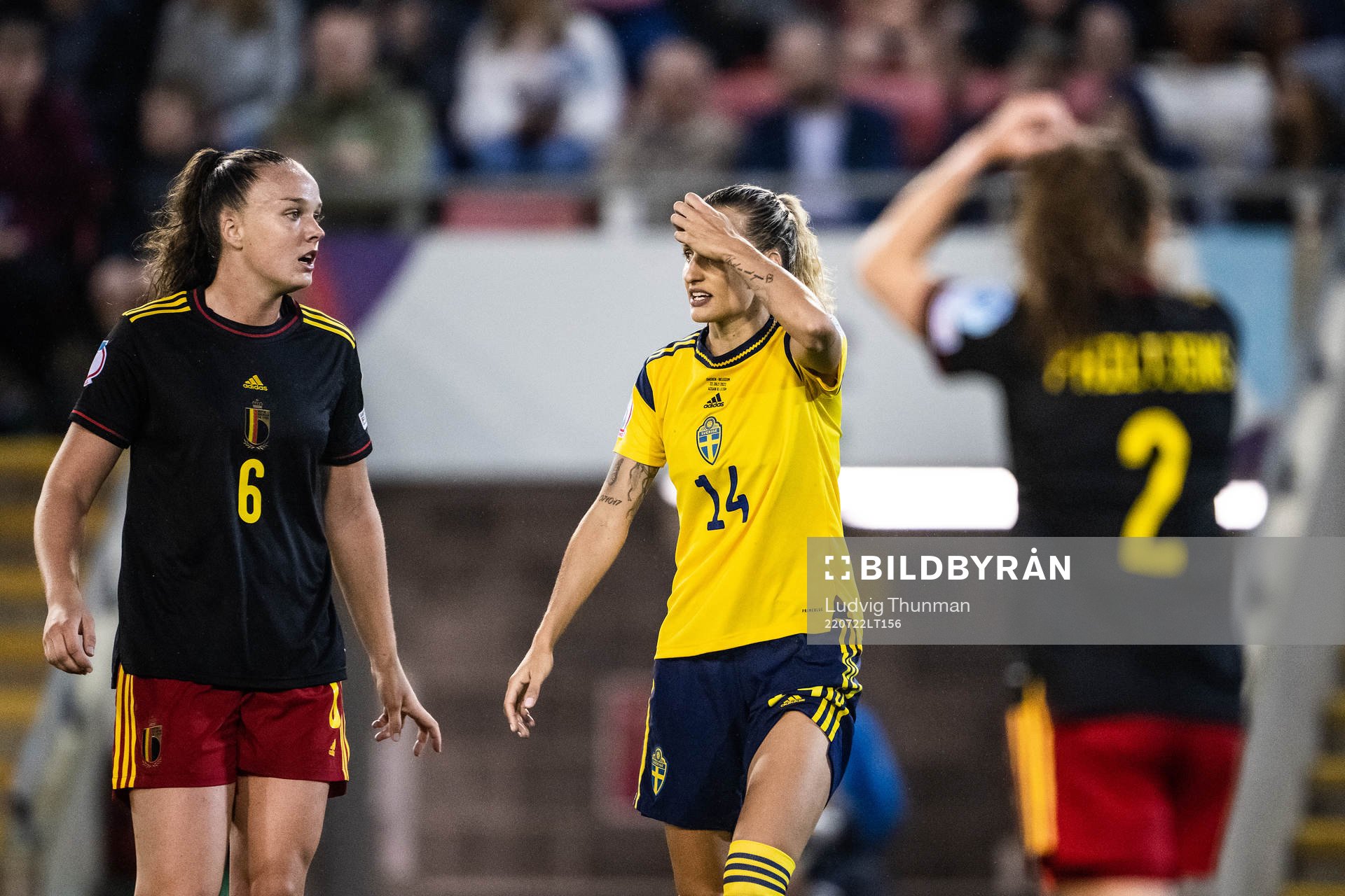 Nathalie Björn of Sweden looks dejected