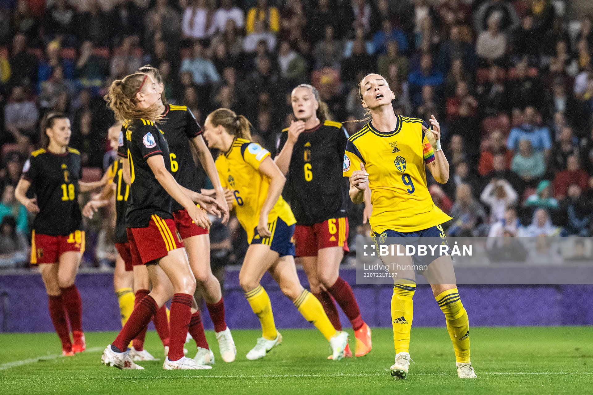 Kosovare Asllani of Sweden looks dejected