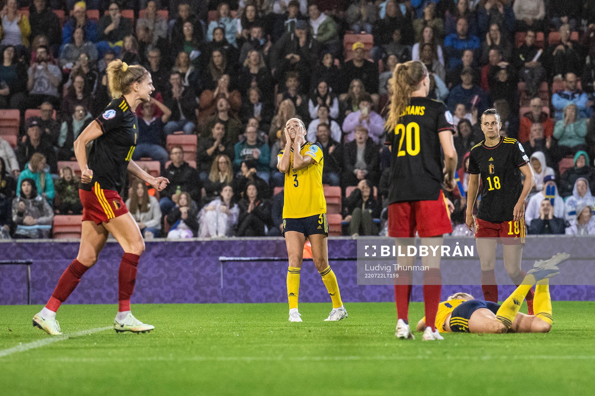 Linda Sembrant of Sweden looks dejected