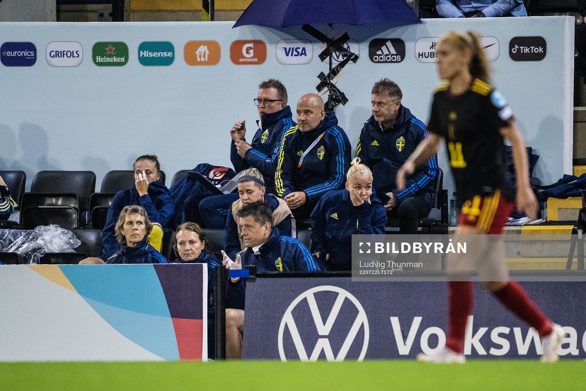 Caroline Seger, Leif Troedsson, goalkeeper coach, Peter