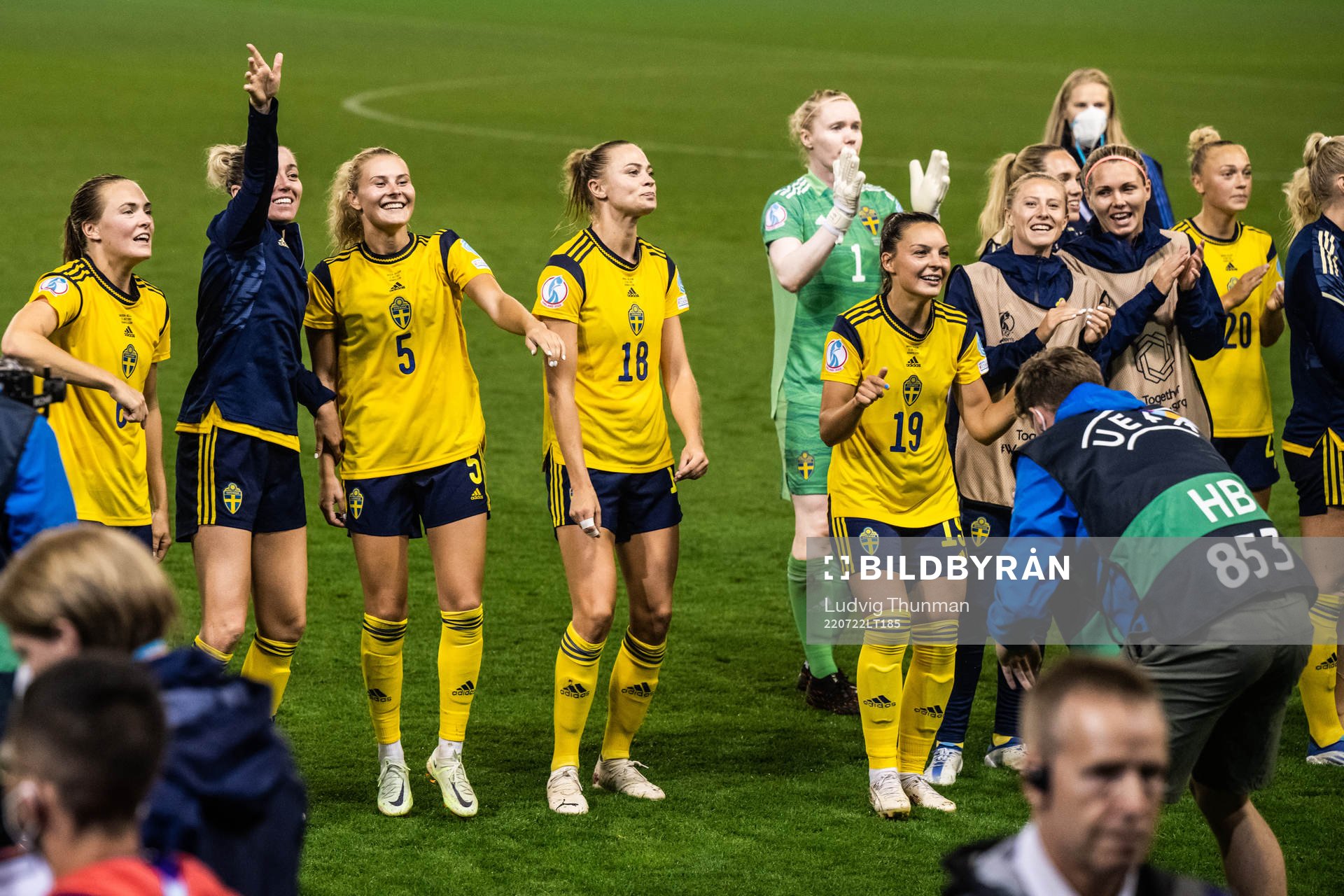 Players of Sweden celebrate