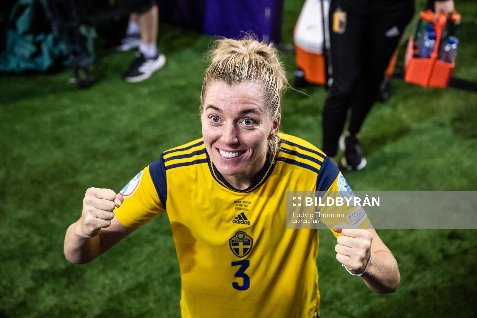 Linda Sembrant of Sweden celebrates