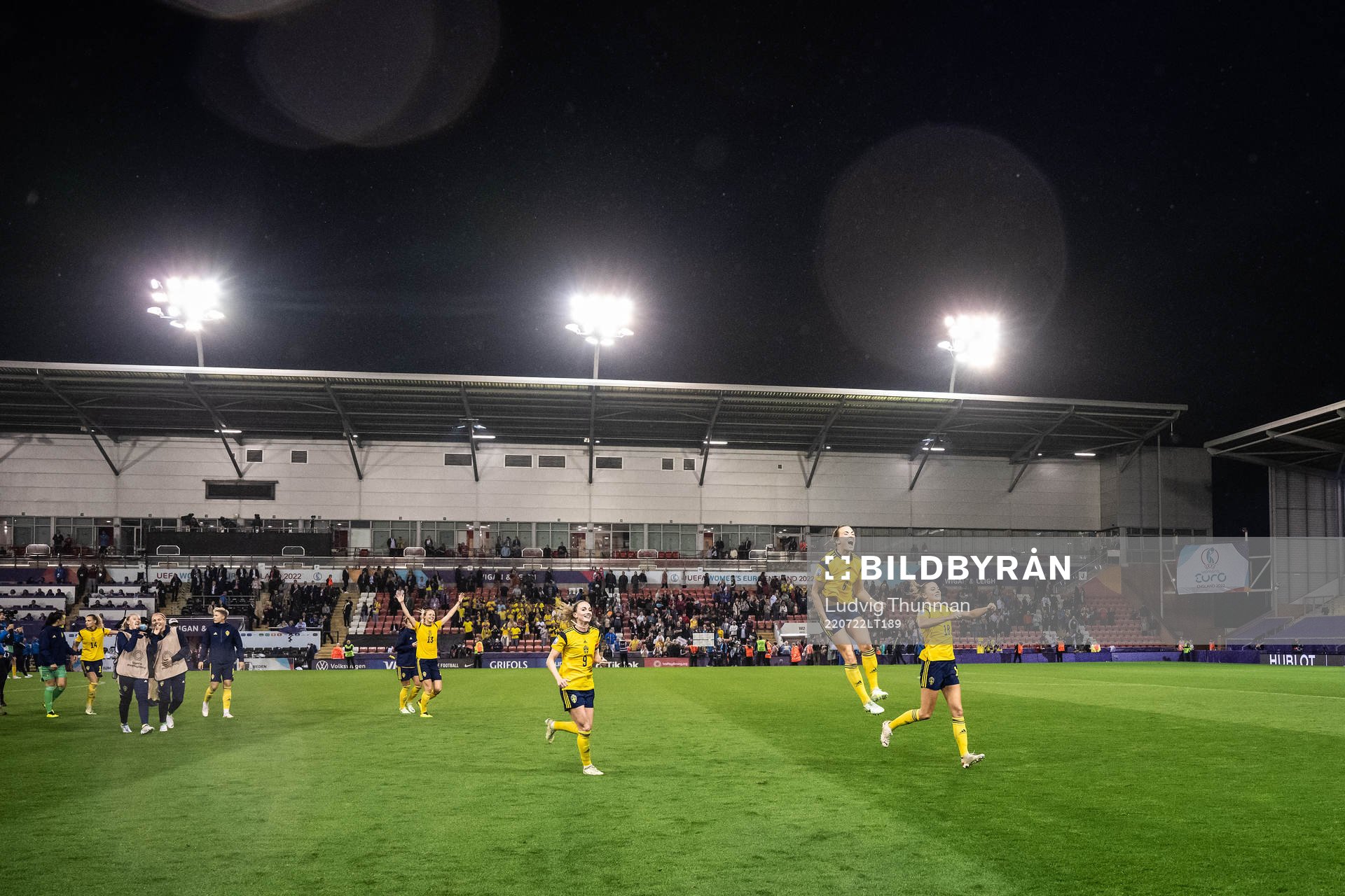 Players of Sweden celebrate
