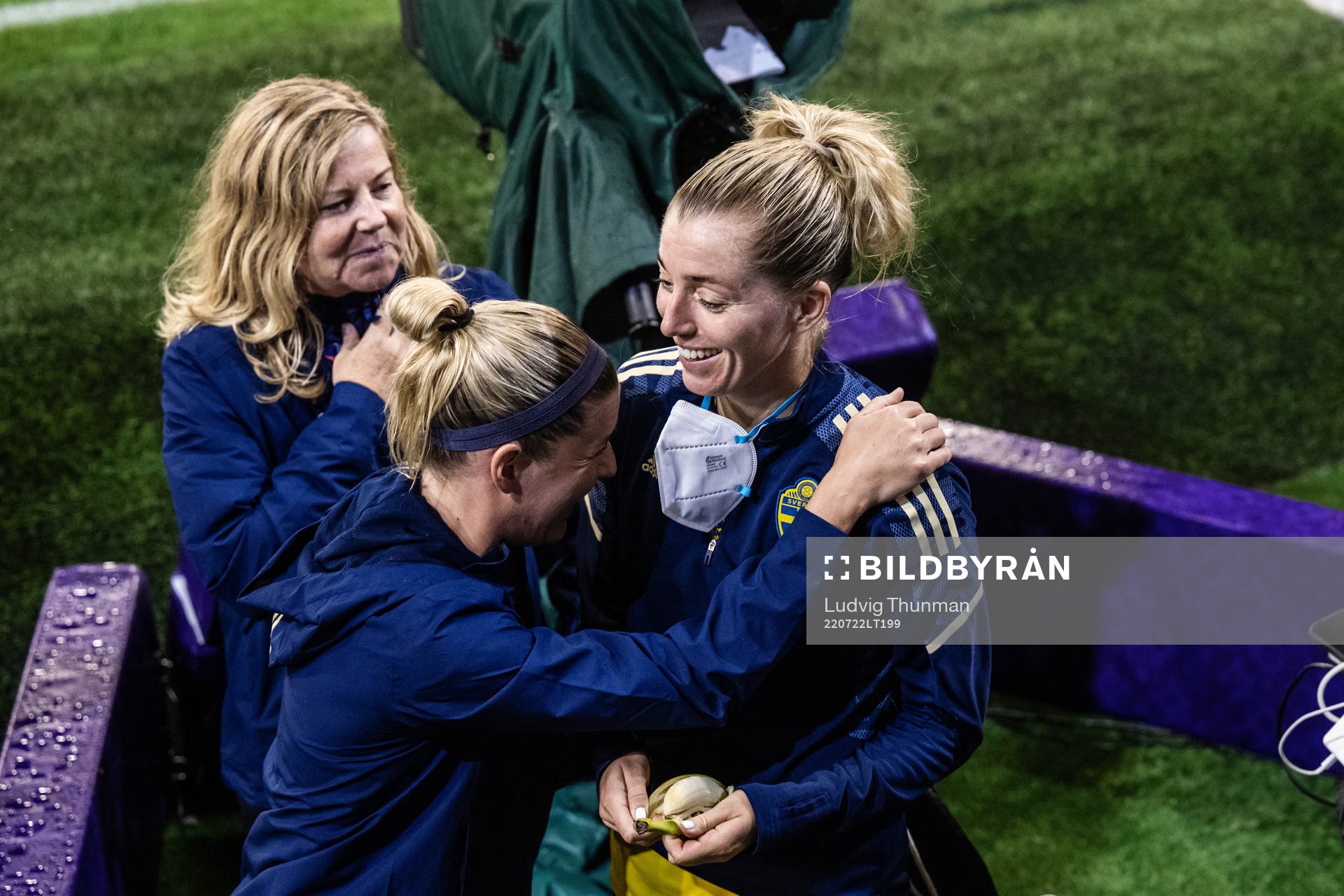 Olivia Schough and Linda Sembrant of Sweden celebrate