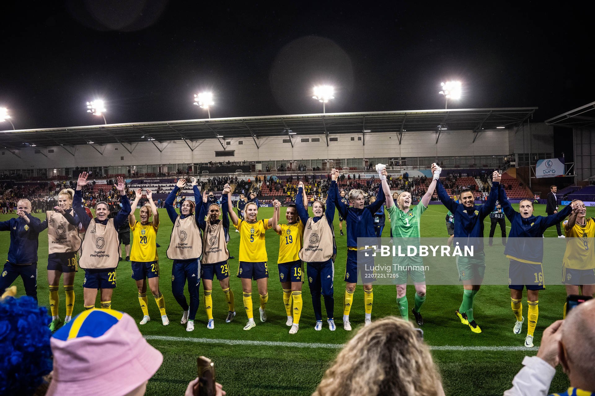 Players of Sweden celebrate