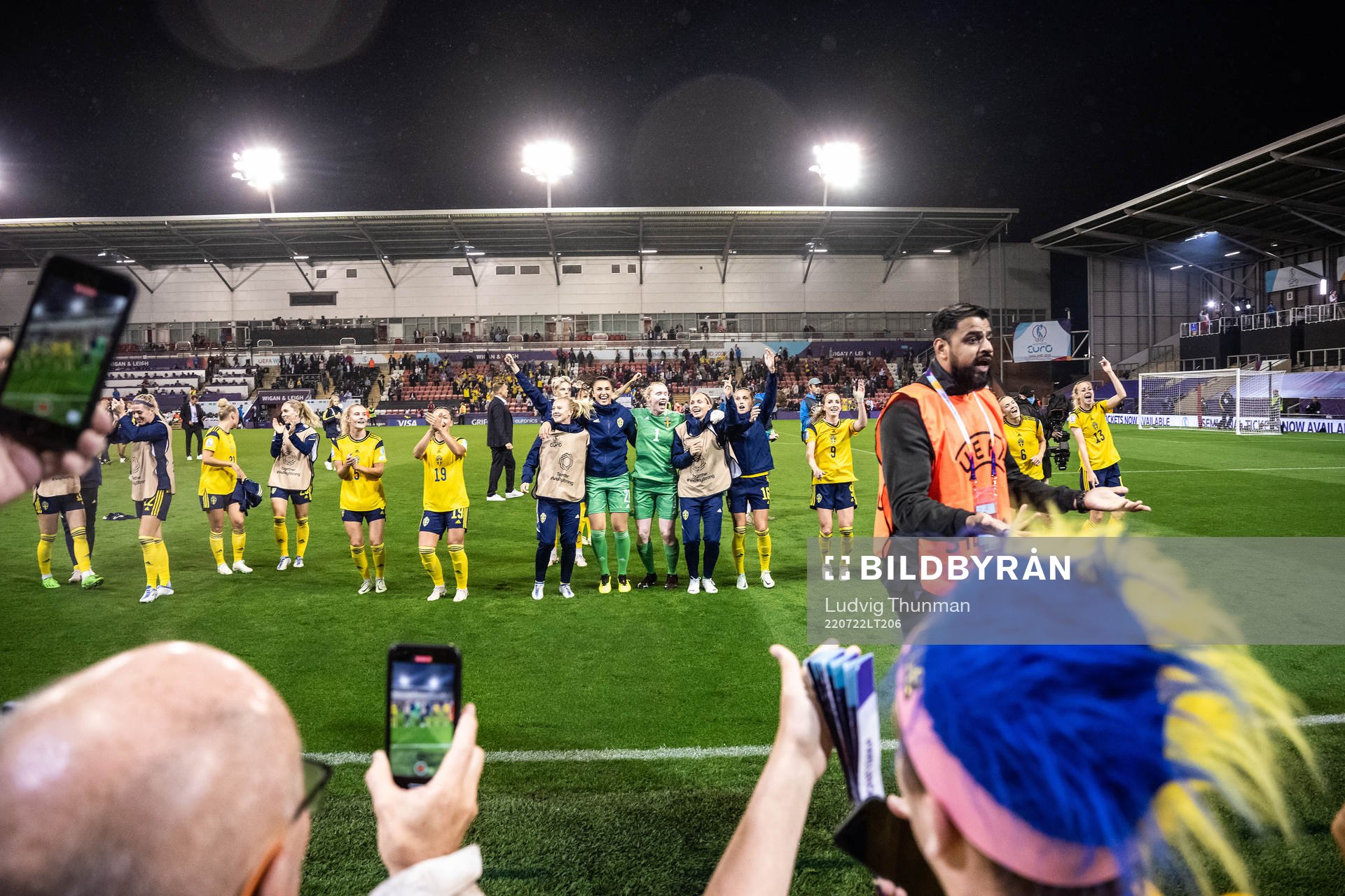 Players of Sweden celebrate