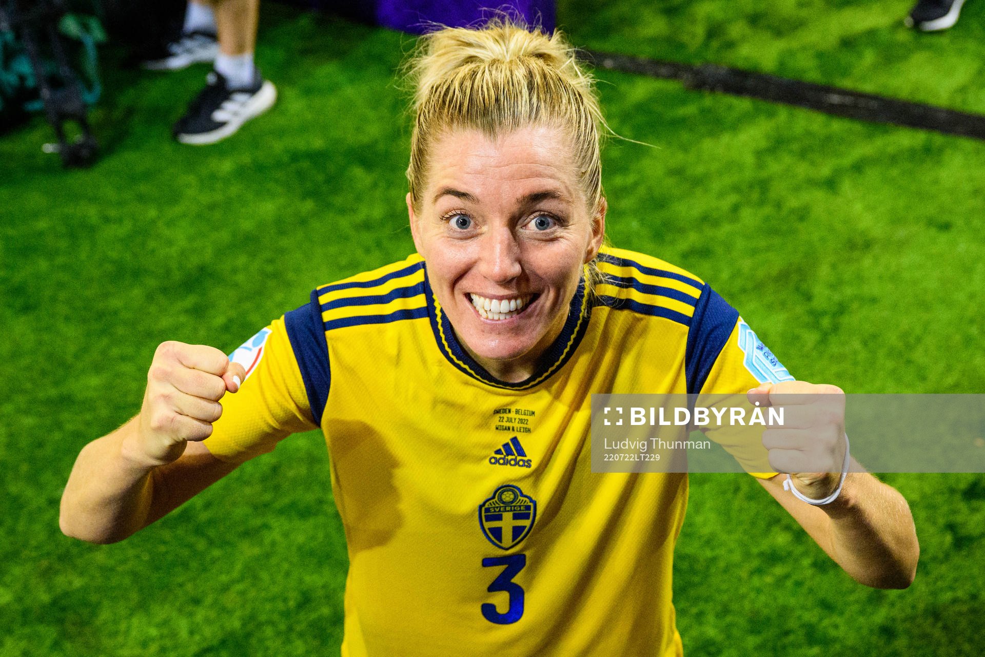 Linda Sembrant of Sweden celebrates