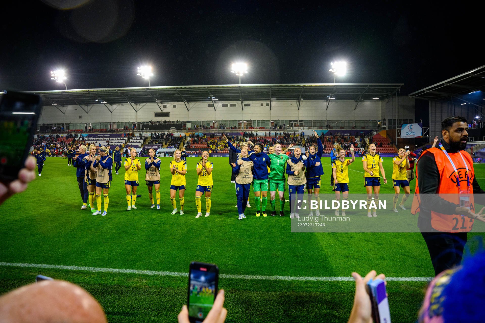 Players of Sweden celebrate