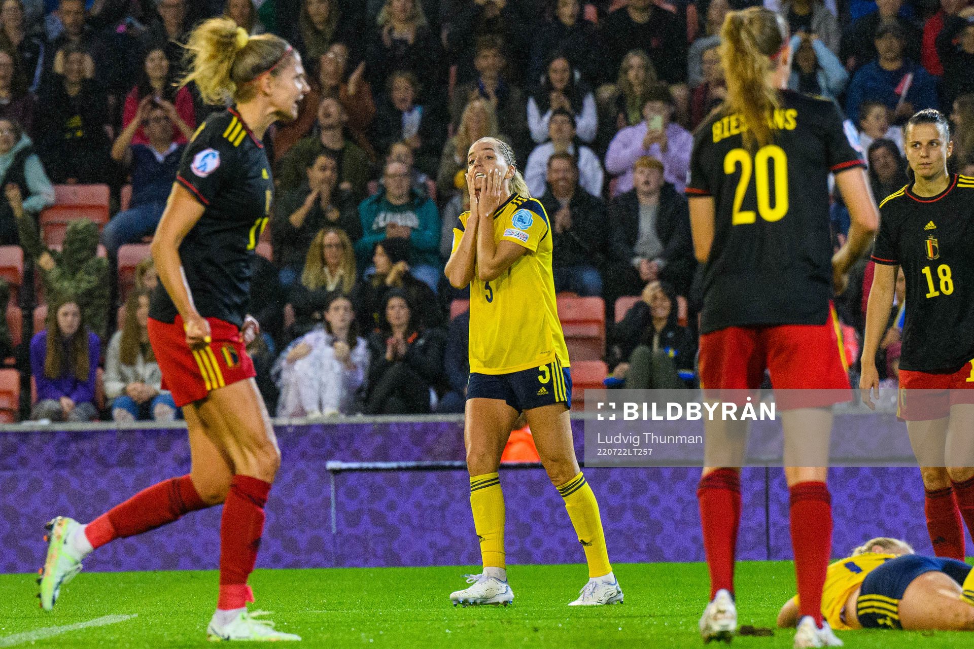 Linda Sembrant of Sweden reacts