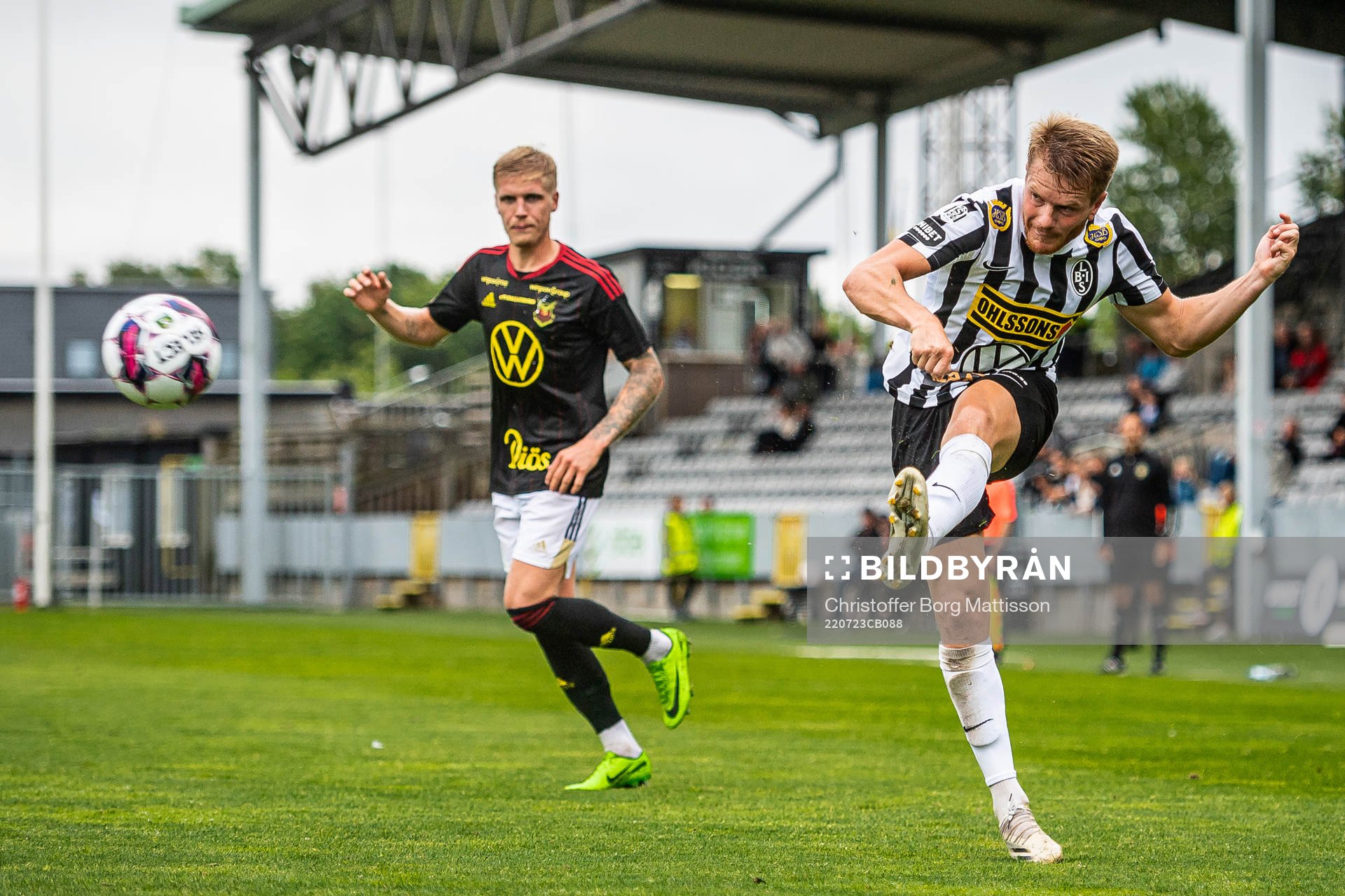 Landskronas Jacob Blixt under fotbollsmatchen i Superettan mellan Landskrona och Östersund den 23 juli 2022 i Landskrona. 