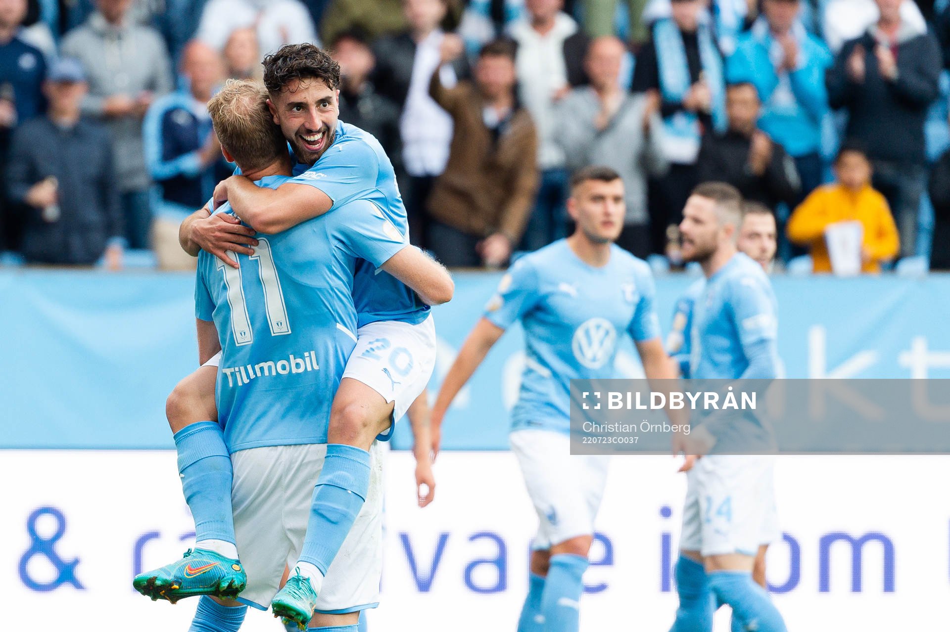 Malmö FFs Ola Toivonen och Moustafa Zeidan jublar