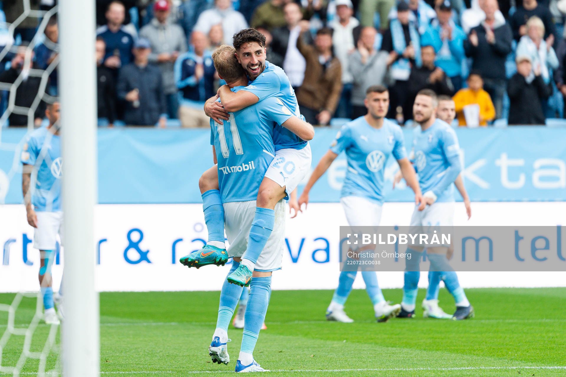 Malmö FFs Ola Toivonen och Moustafa Zeidan jublar