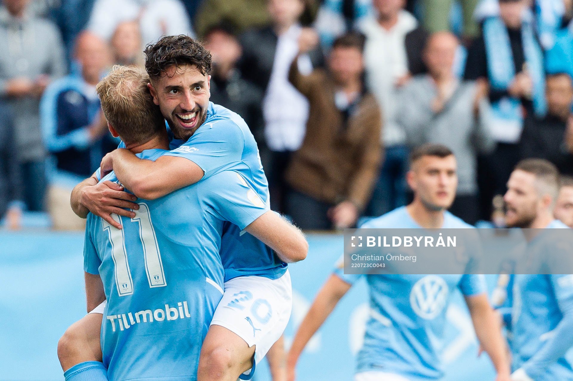 Malmö FFs Ola Toivonen och Moustafa Zeidan jublar