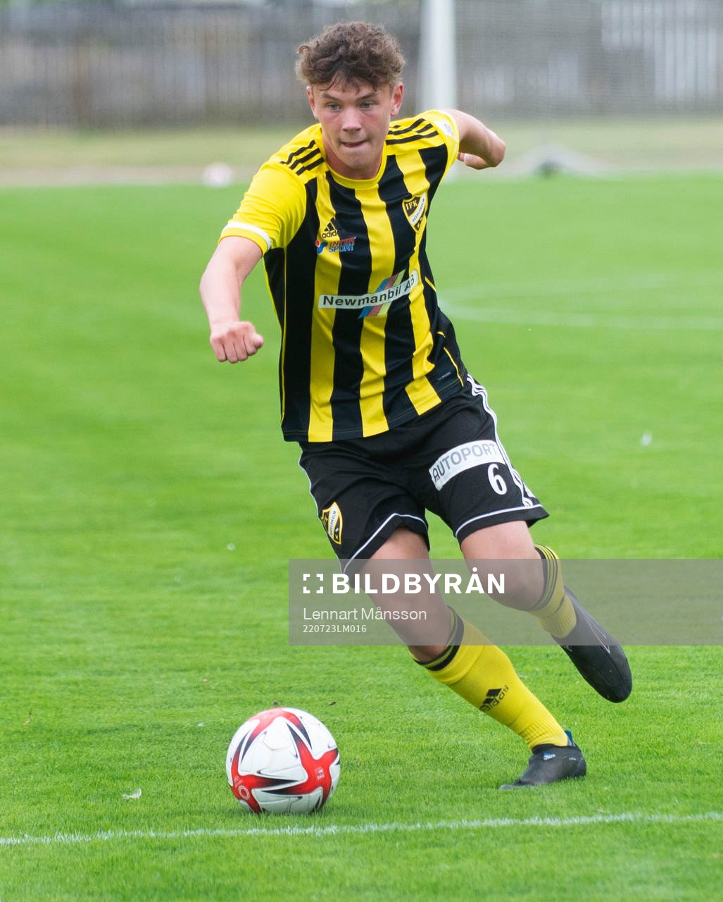 IFK Hässleholms Max Nilsson i träningsmatchen mellan IFK Hässleholm och Lunds BK i Åhus 23 juli 2022.
