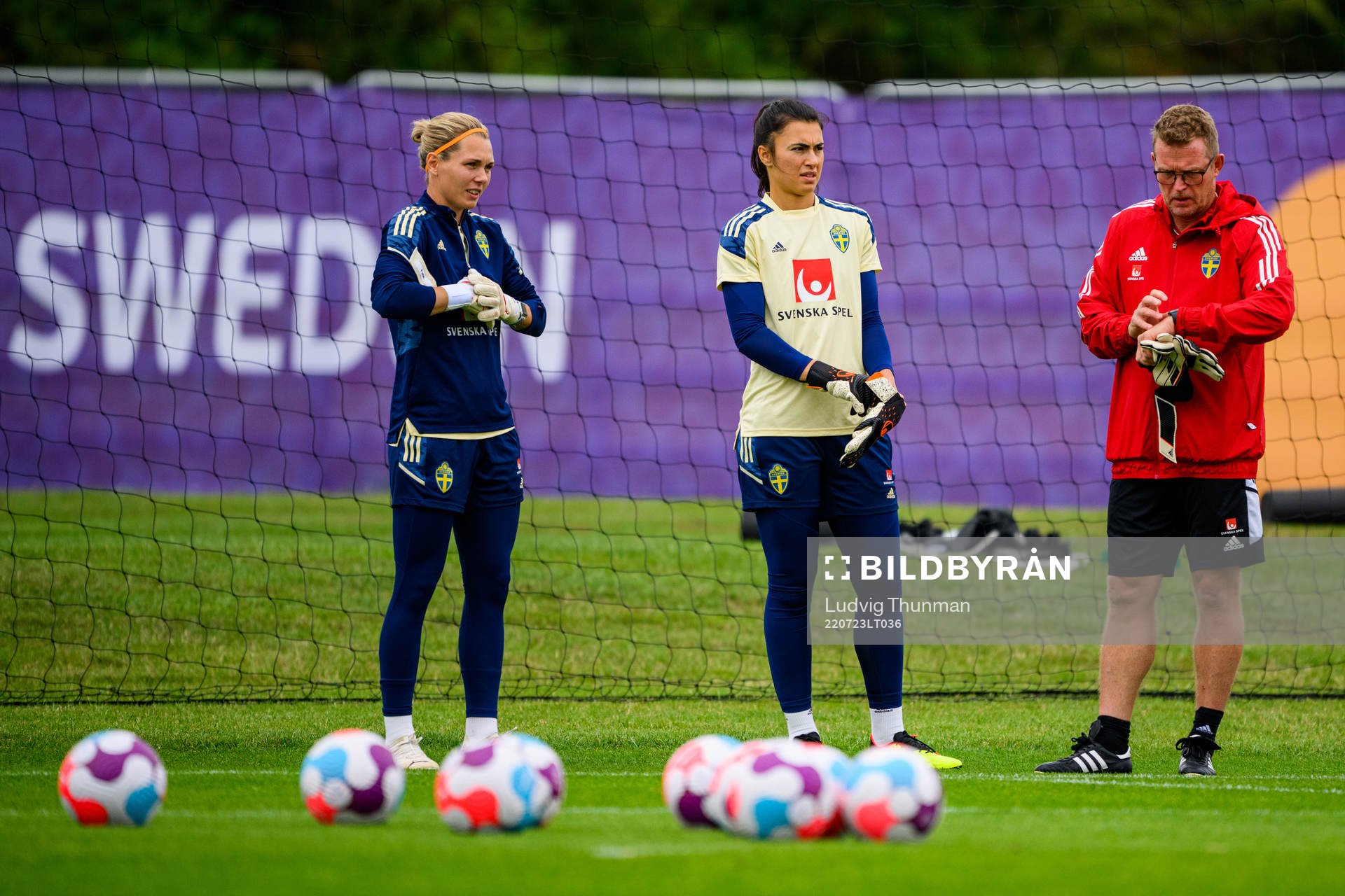 Goalkeeper Jennifer Falk, goalkeeper Zecira Musovic and