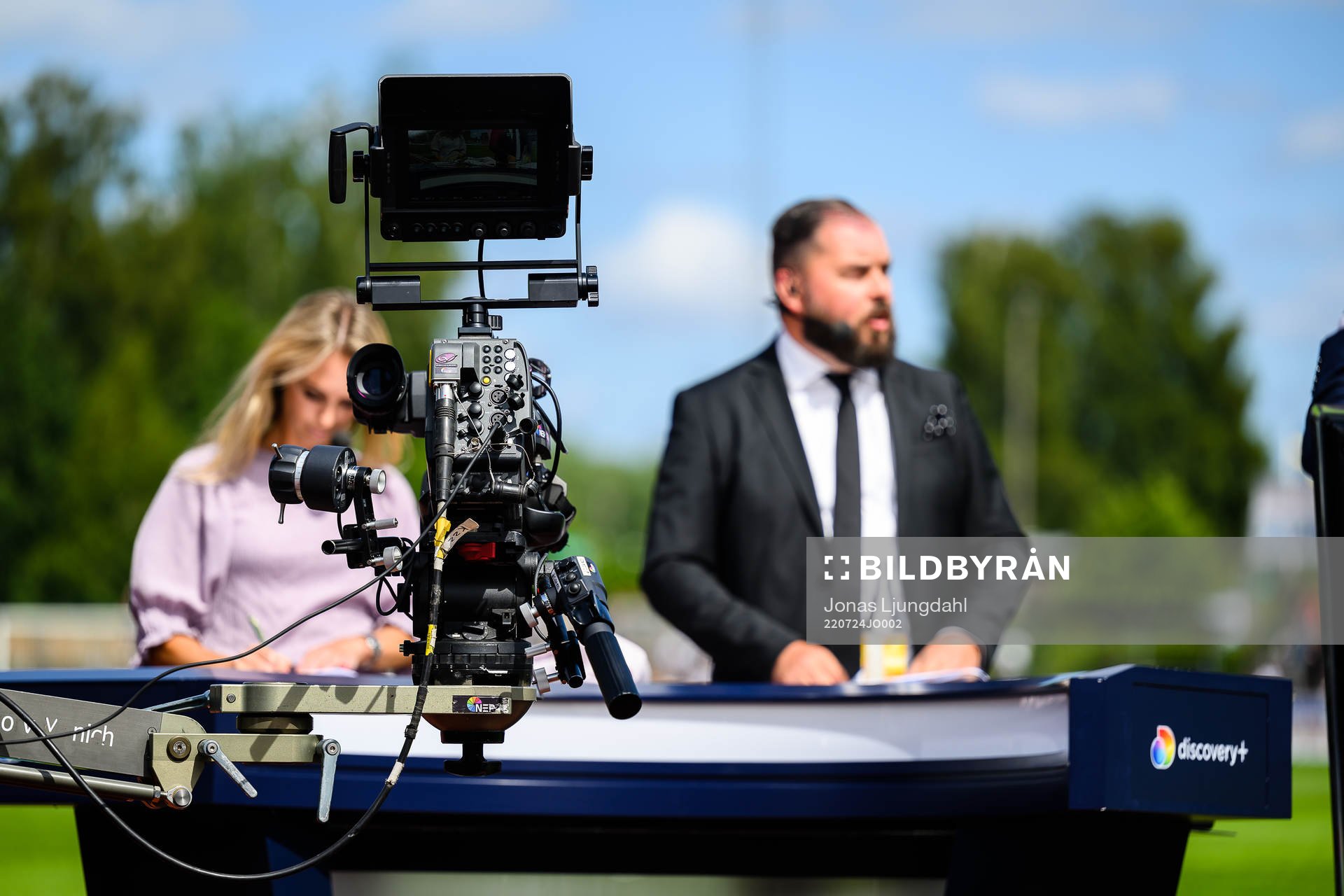 Discovery studio före fotbollsmatchen i Allsvenskan mellan