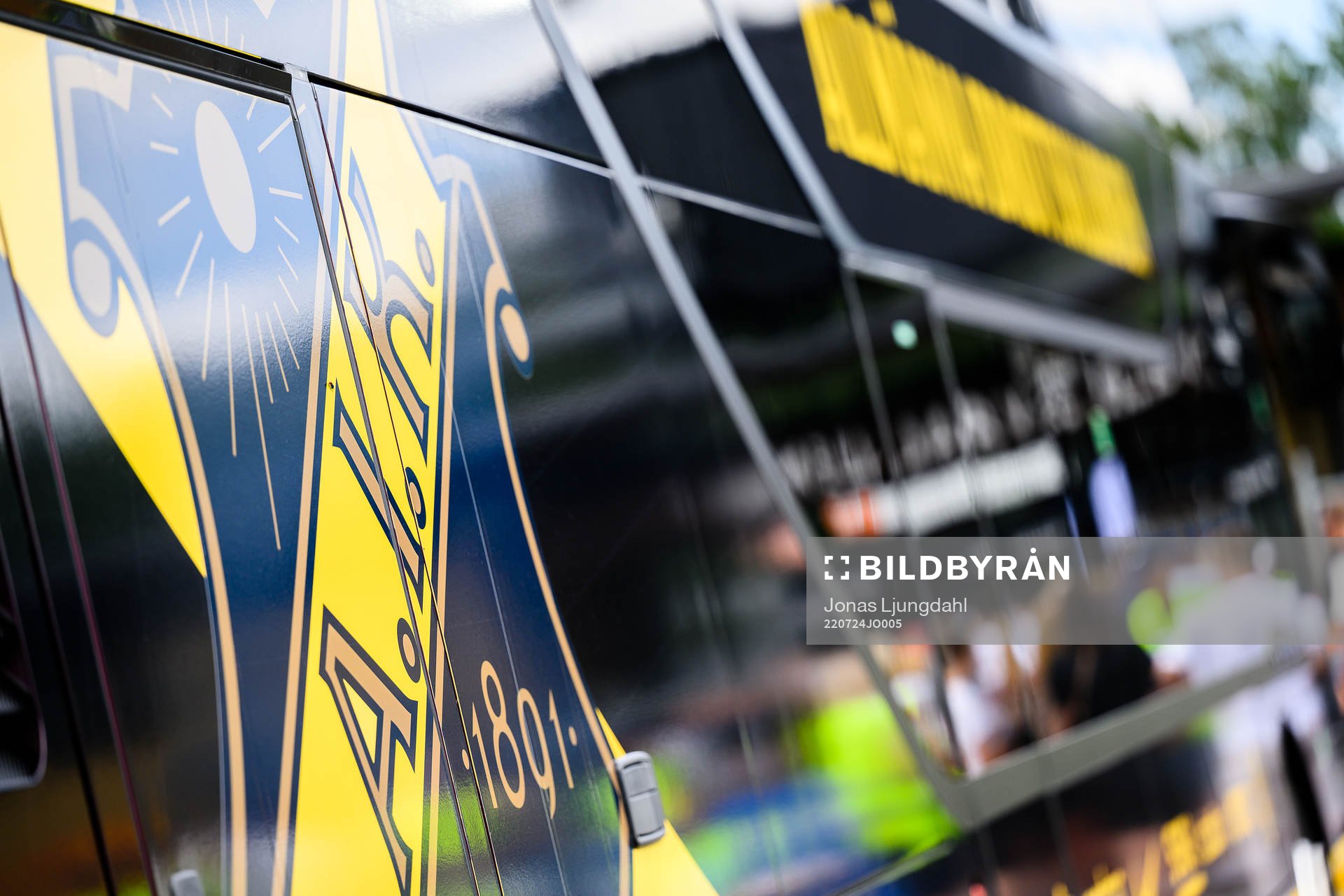 s spelarbuss före fotbollsmatchen i Allsvenskan mellan