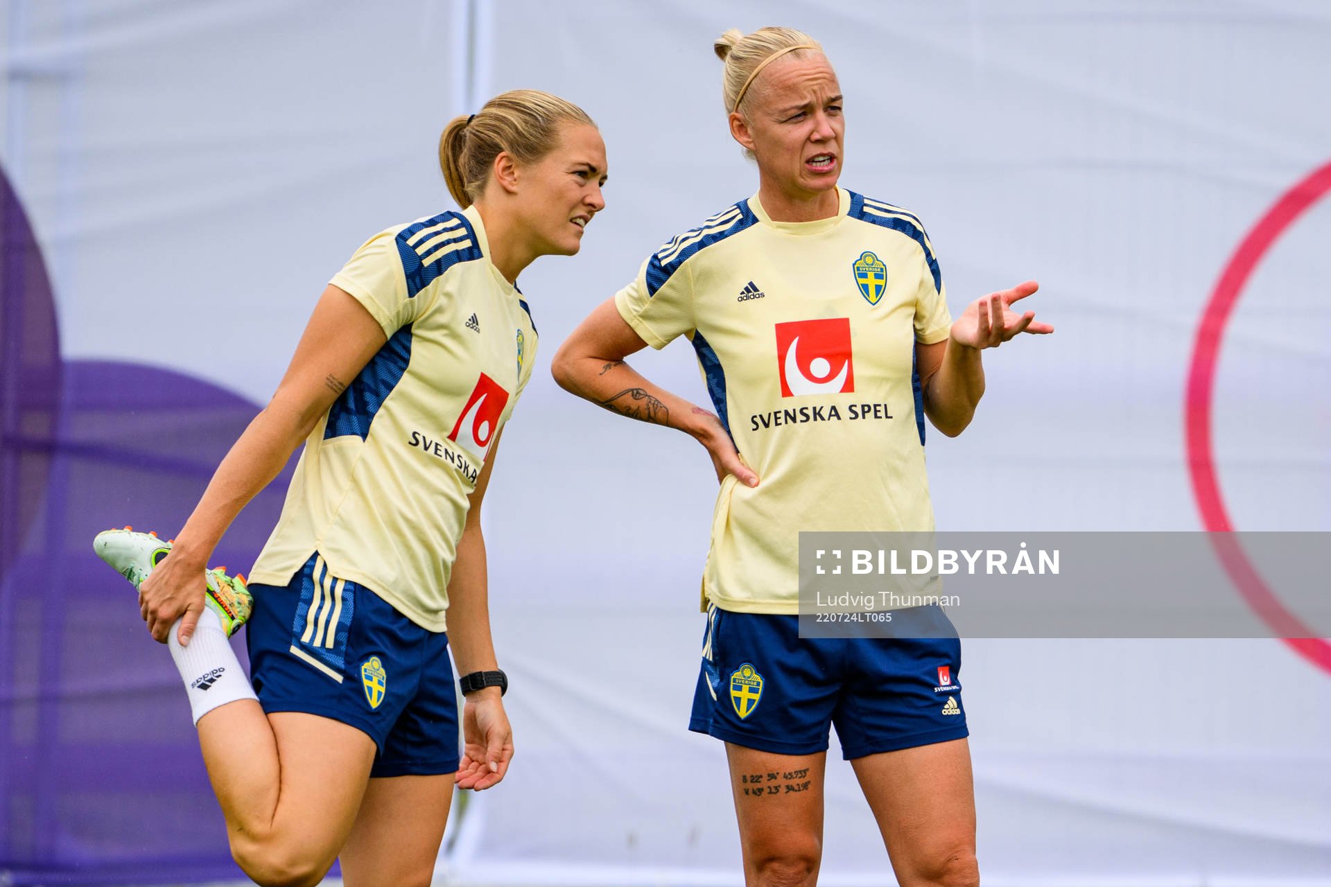 Magdalena Eriksson and Caroline Seger of the Swedish