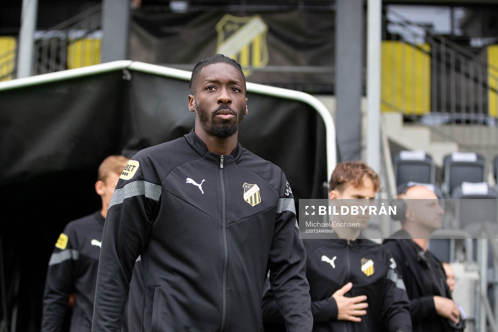 Häckens Blair Turgott innan fotbollsmatchen i Allsvenskan