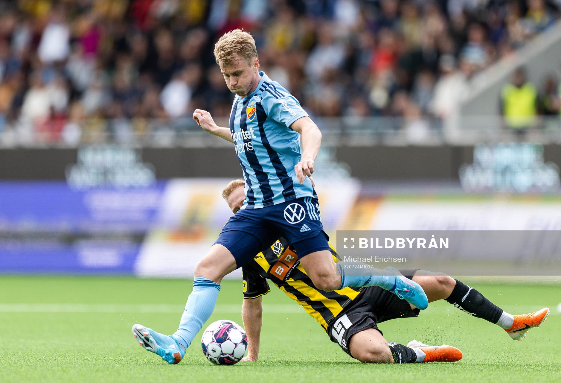Djurgårdens Rasmus Schuller och Häckens Mikkel Rygaard