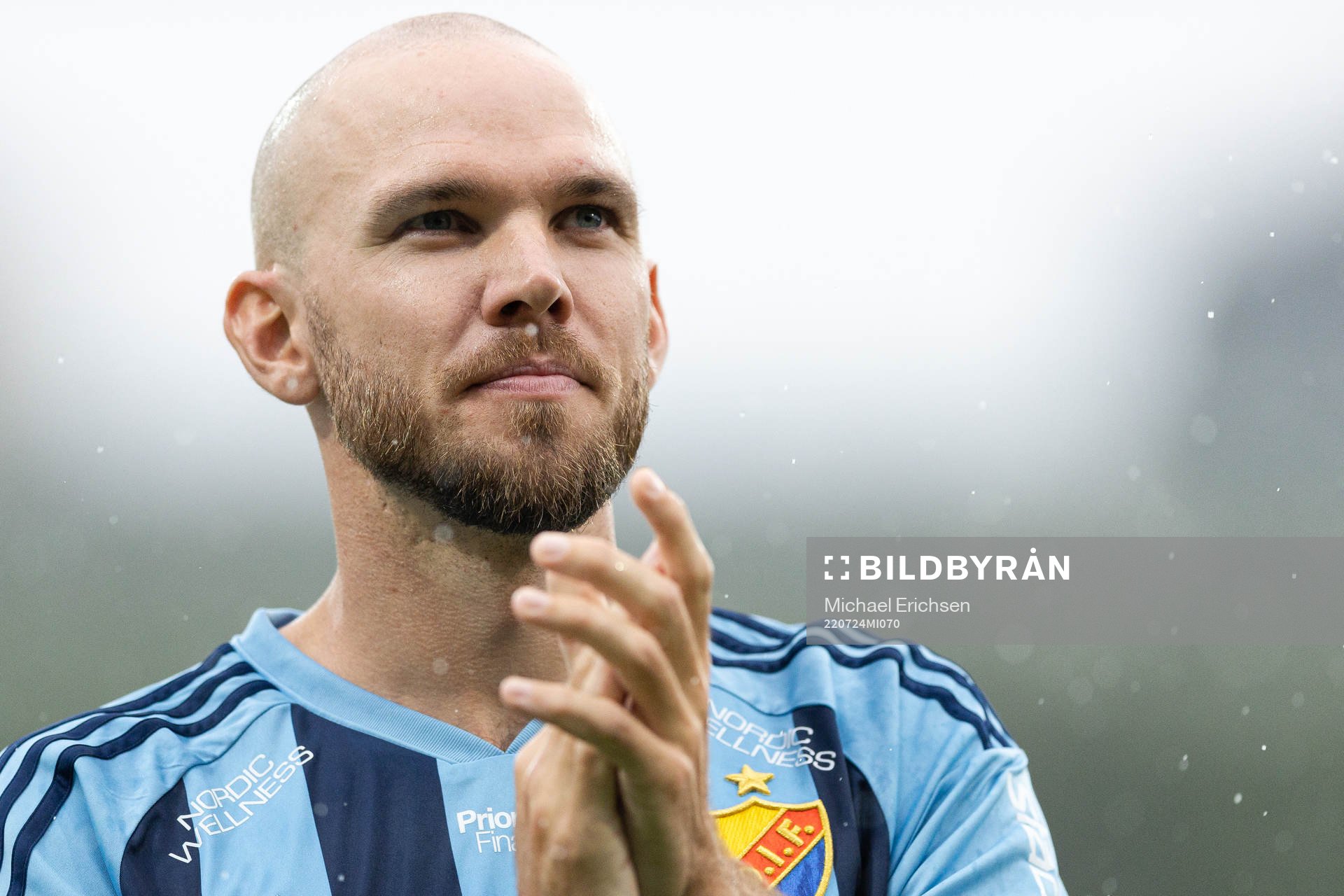 Djurgårdens Marcus Danielson jublar efter fotbollsmatchen i Allsvenskan mellan Häcken och Djurgården den 24 juli 2022 i Göteborg. 