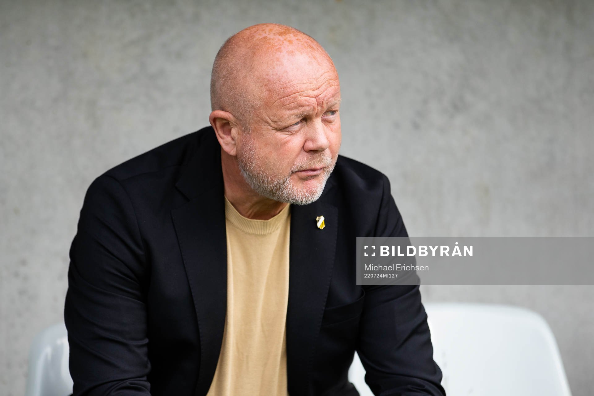 Häckens tränare Per-Mathias Høgmo innan  fotbollsmatchen