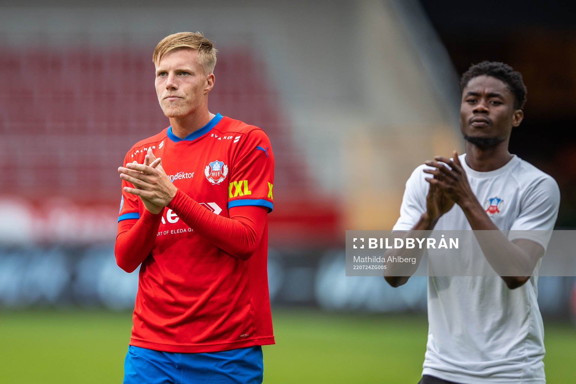 Helsingborgs Emil Hellman och Joseph Amoako