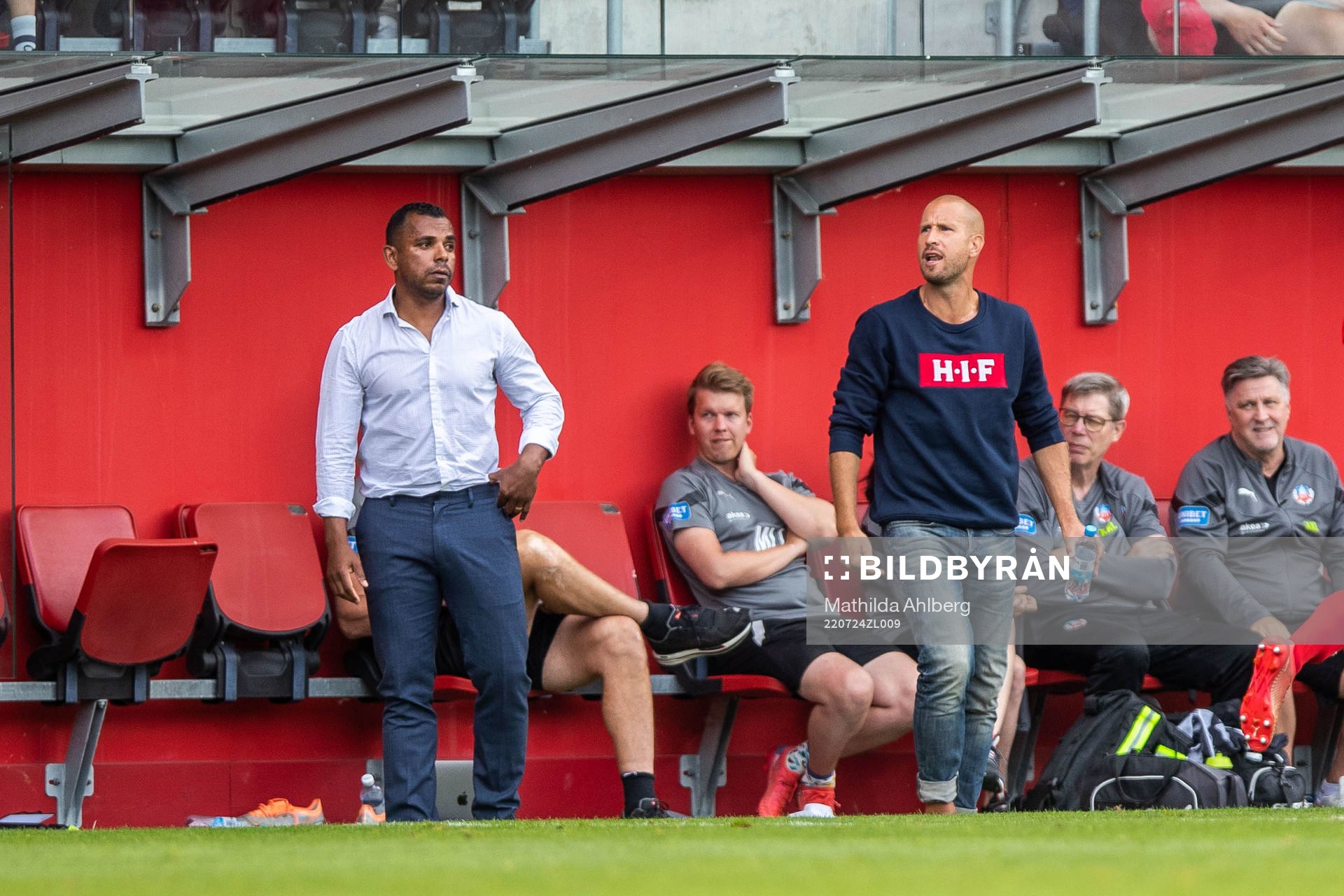 Helsingborgs tränare Alvaro Santos och tränare Mattias