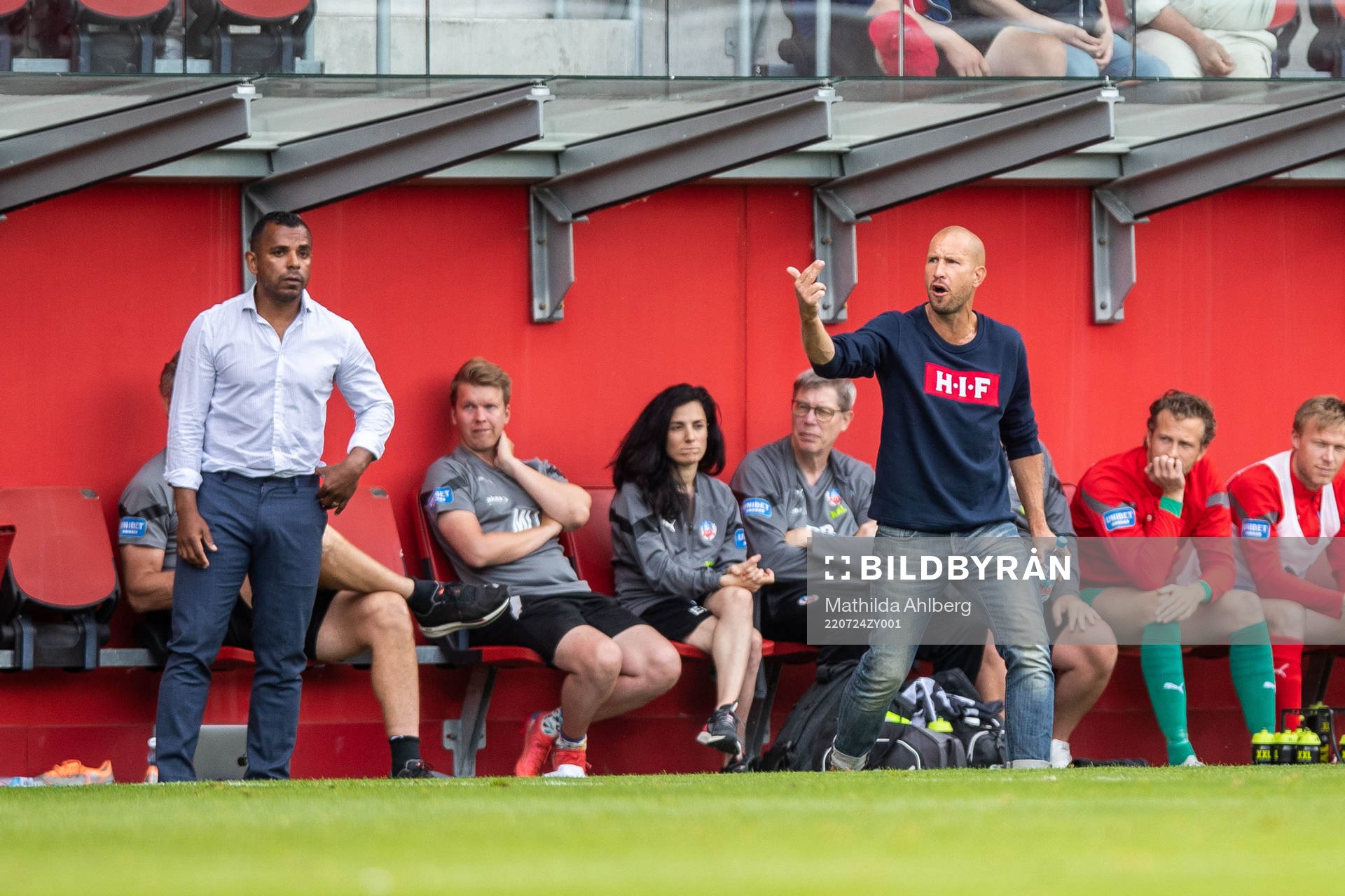 Helsingborgs tränare Alvaro Santos och tränare Mattias