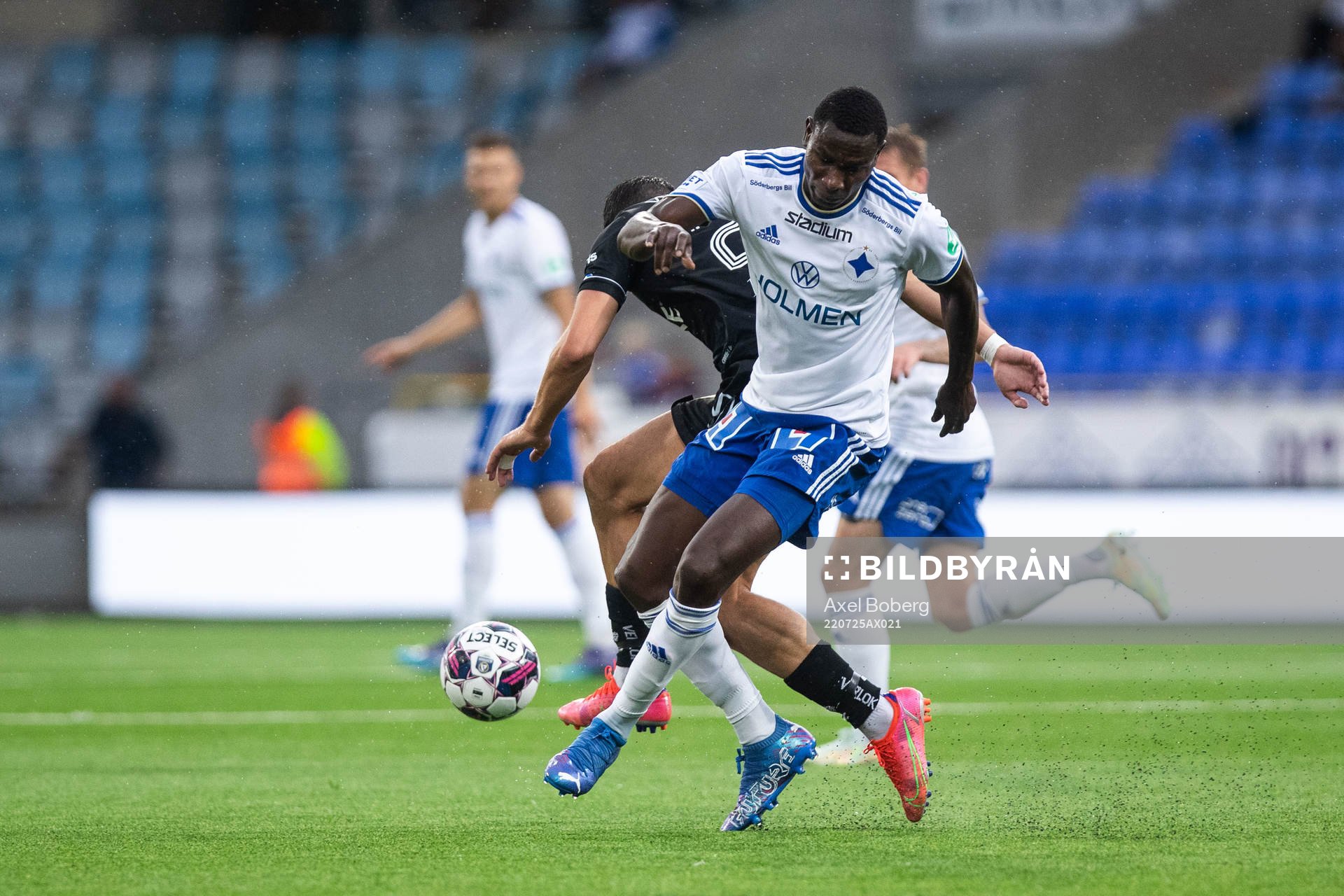 IFK Norrköpings Godswill Ekpolo under fotbollsmatchen i Allsvenskan mellan IFK Norrköping och IFK Göteborg den 25 juli 2022 i Norrköping.