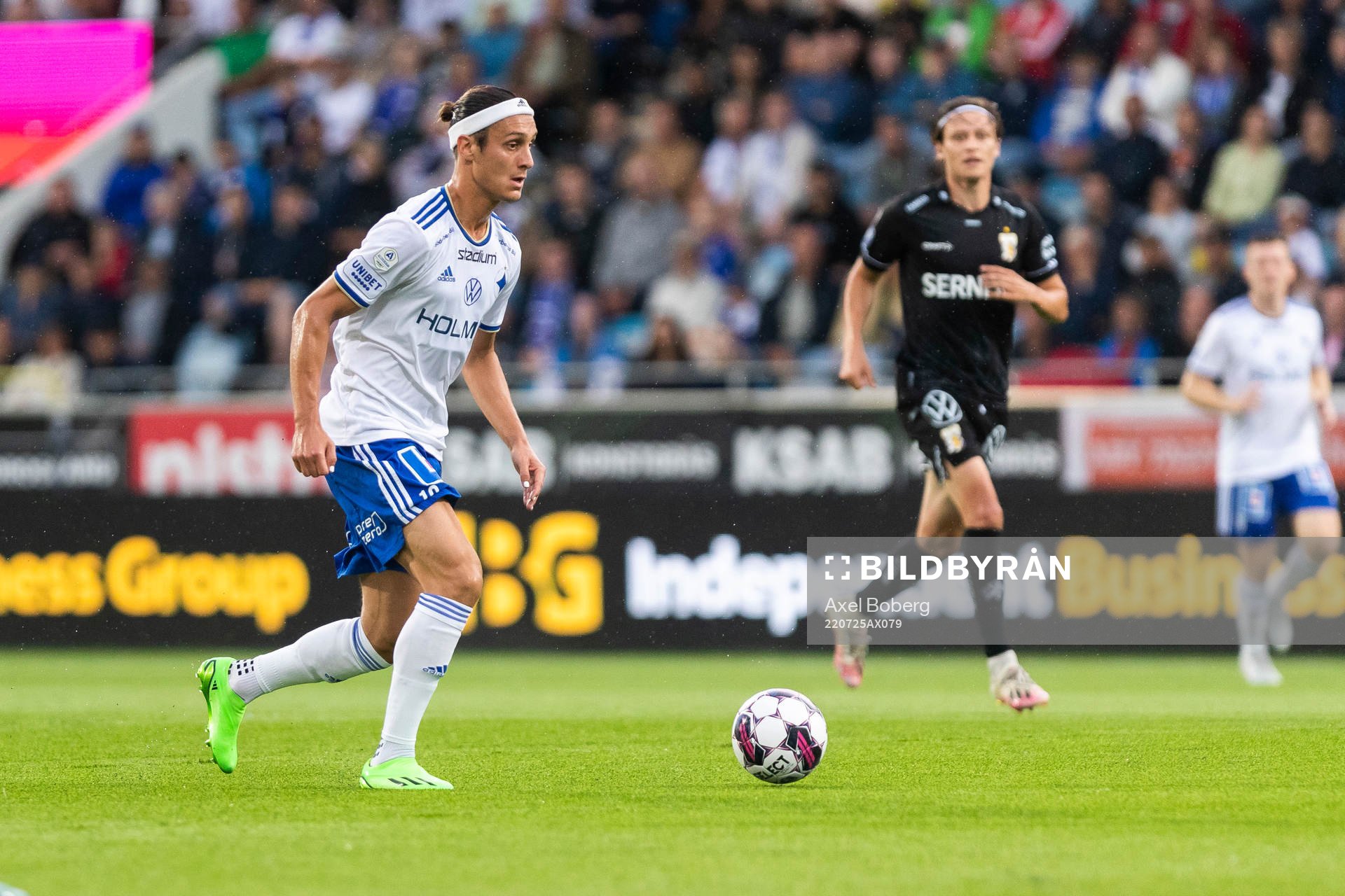 IFK Norrköpings Jonathan Levi under fotbollsmatchen i Allsvenskan mellan IFK Norrköping och IFK Göteborg den 25 juli 2022 i Norrköping.
