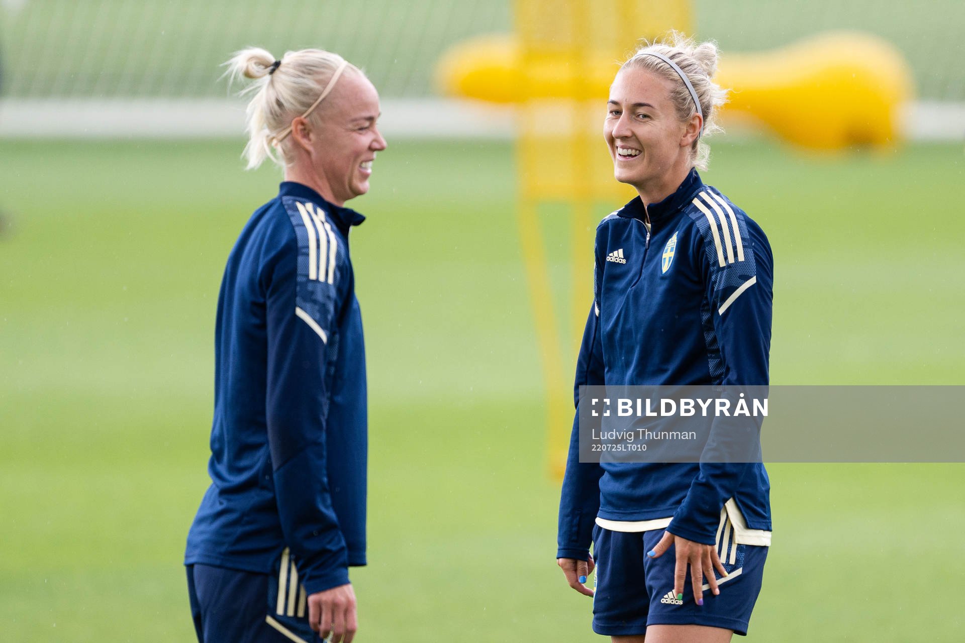 Caroline Seger and Emma Kullberg of the Swedish women's