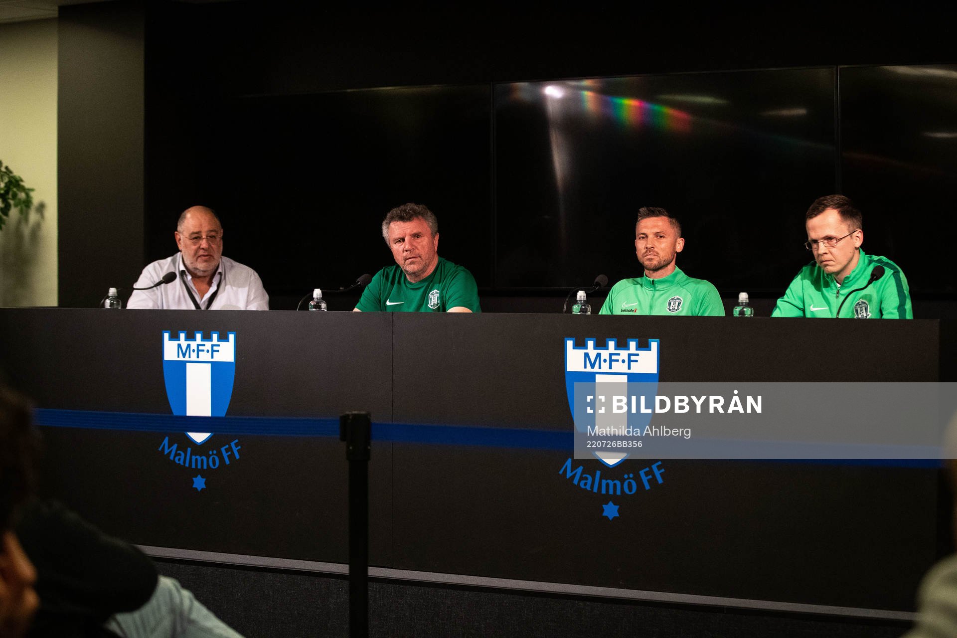 Vladimir Cheburin, head coach and Saulius Mikoliunas during a press conference with Zalgiris Vilnius on July 26, 2022 in Malmö.