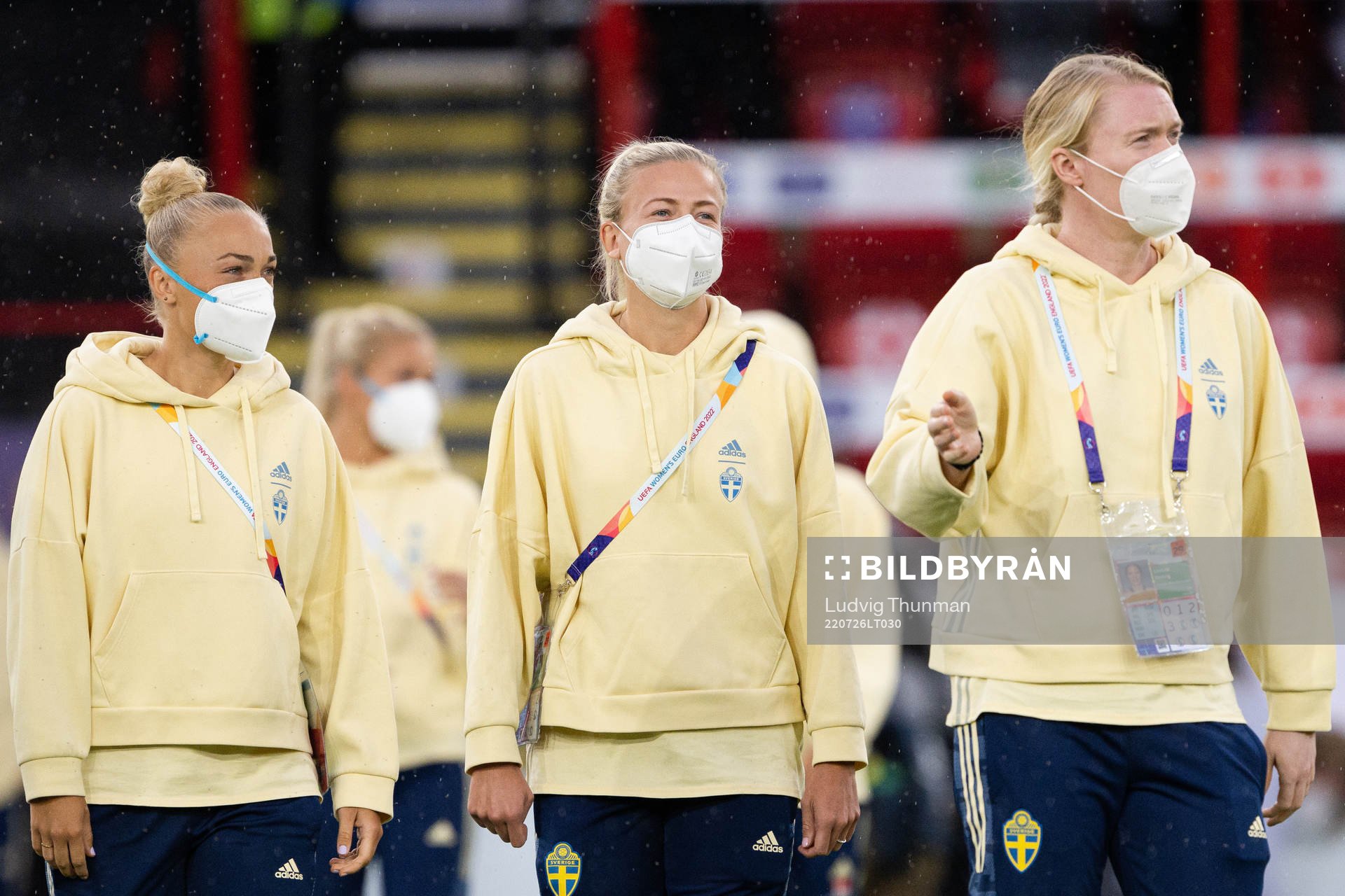 Hanna Bennison , Hanna Glas and goalkeeper Hedvig Lindahl