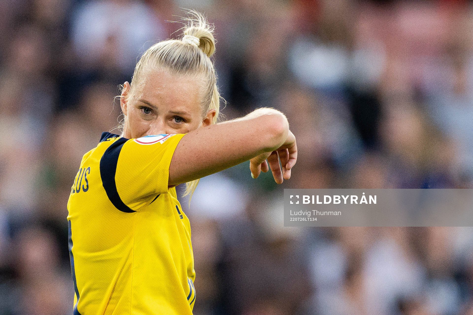 Stina Blackstenius of Sweden looks dejected