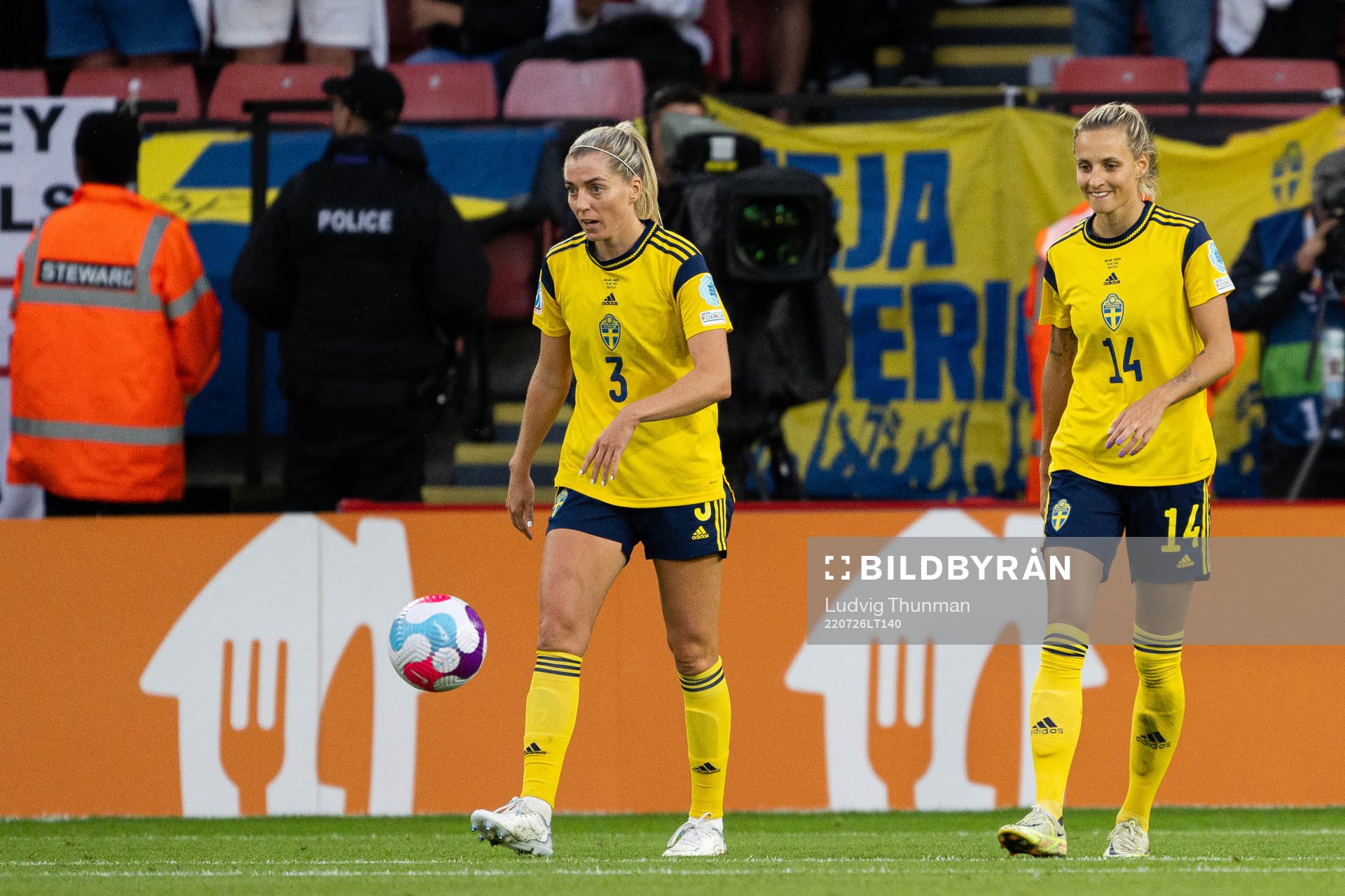 Linda Sembrant and Nathalie Björn of Sweden look dejected