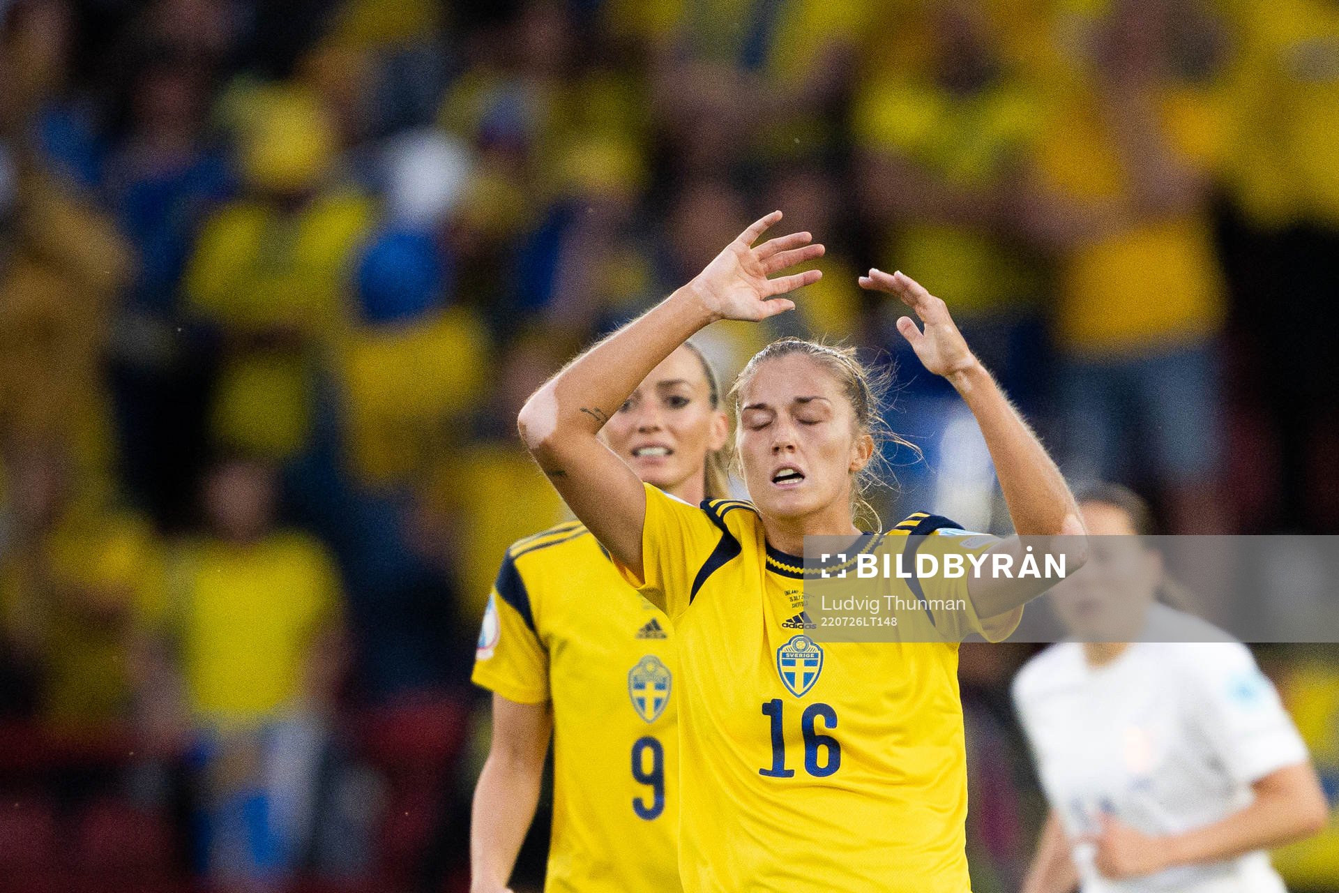 Filippa Angeldahl of Sweden looks dejected