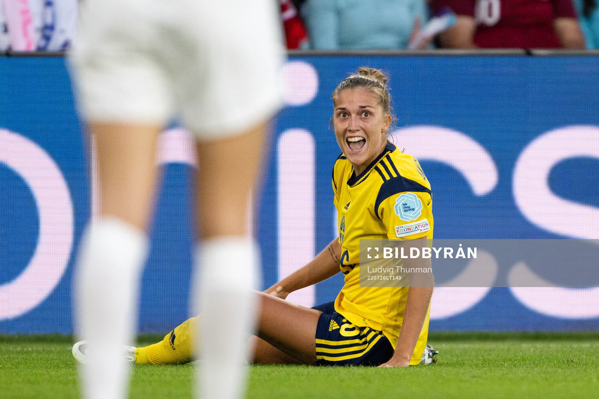 Filippa Angeldahl of Sweden looks dejected