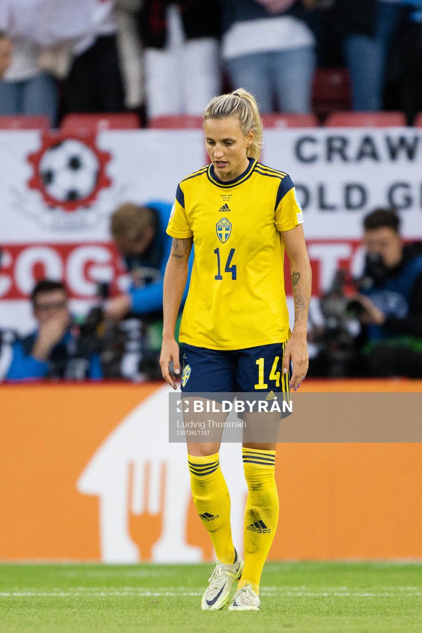 Nathalie Björn of Sweden looks dejected