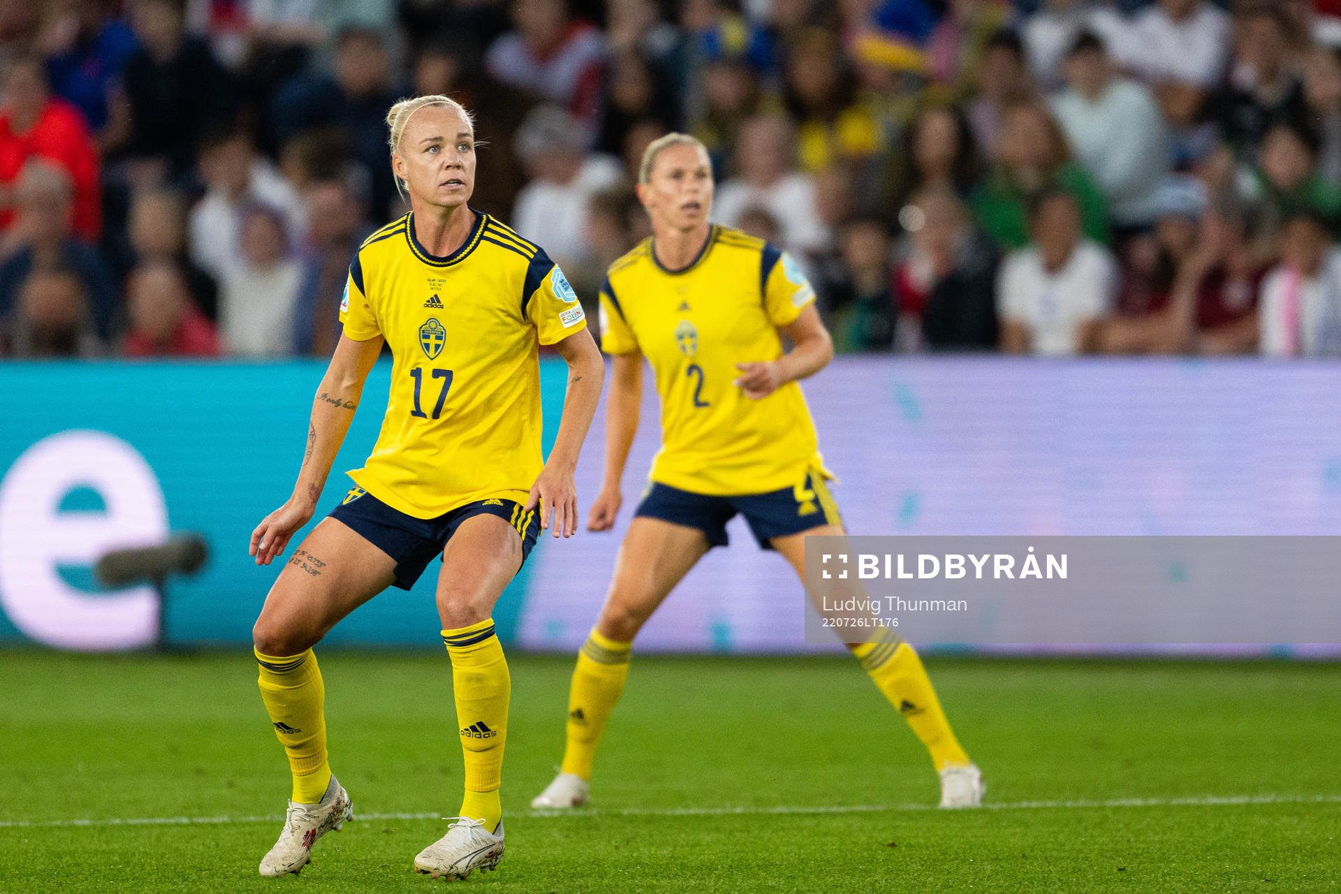 Caroline Seger and Jonna Andersson of Sweden