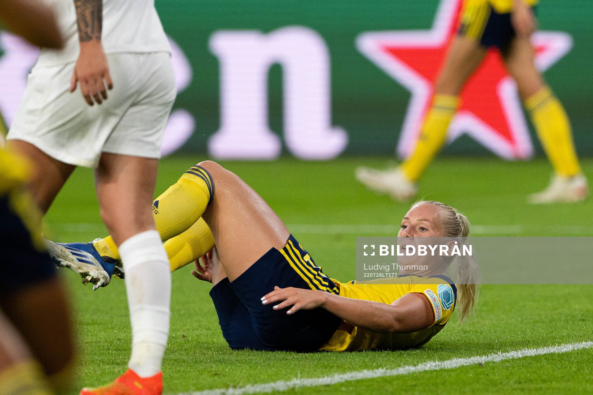 Stina Blackstenius of Sweden looks dejected