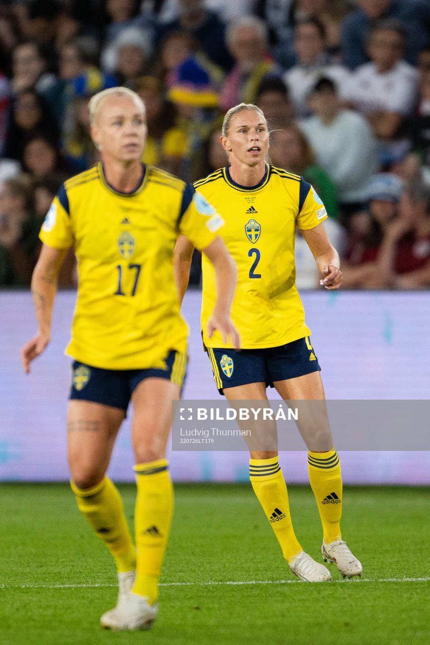 Caroline Seger and Jonna Andersson of Sweden