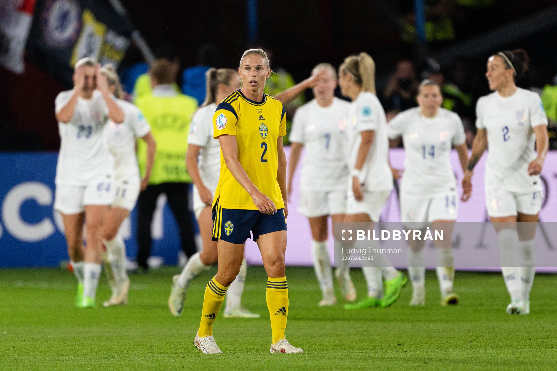Jonna Andersson of Sweden looks dejected