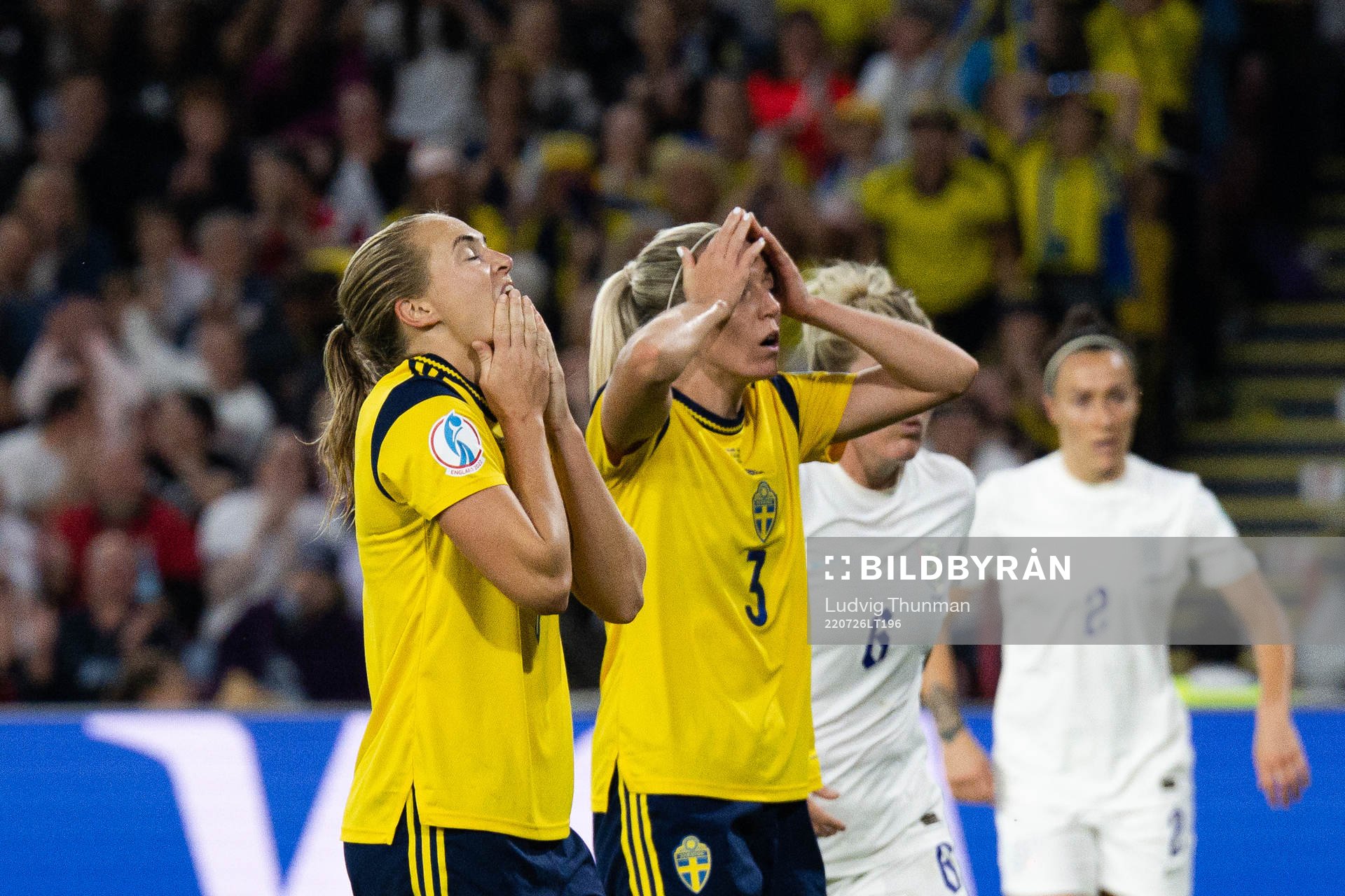 Magdalena Eriksson and Linda Sembrant of Sweden look
