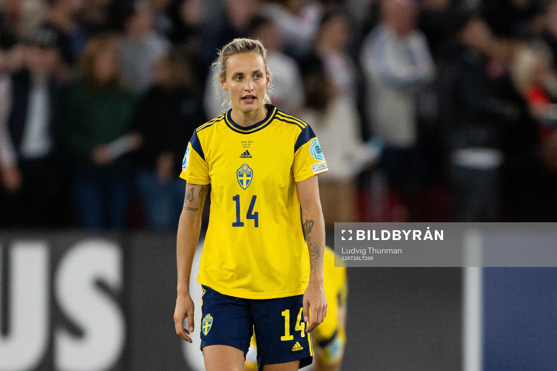 Nathalie Björn of Sweden looks dejected